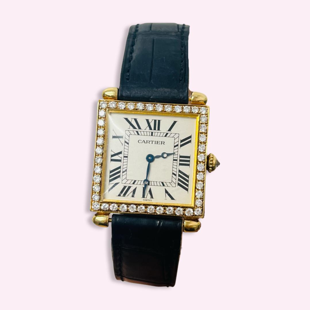 Cartier Obus 18K Yellow Gold and Diamond Watch