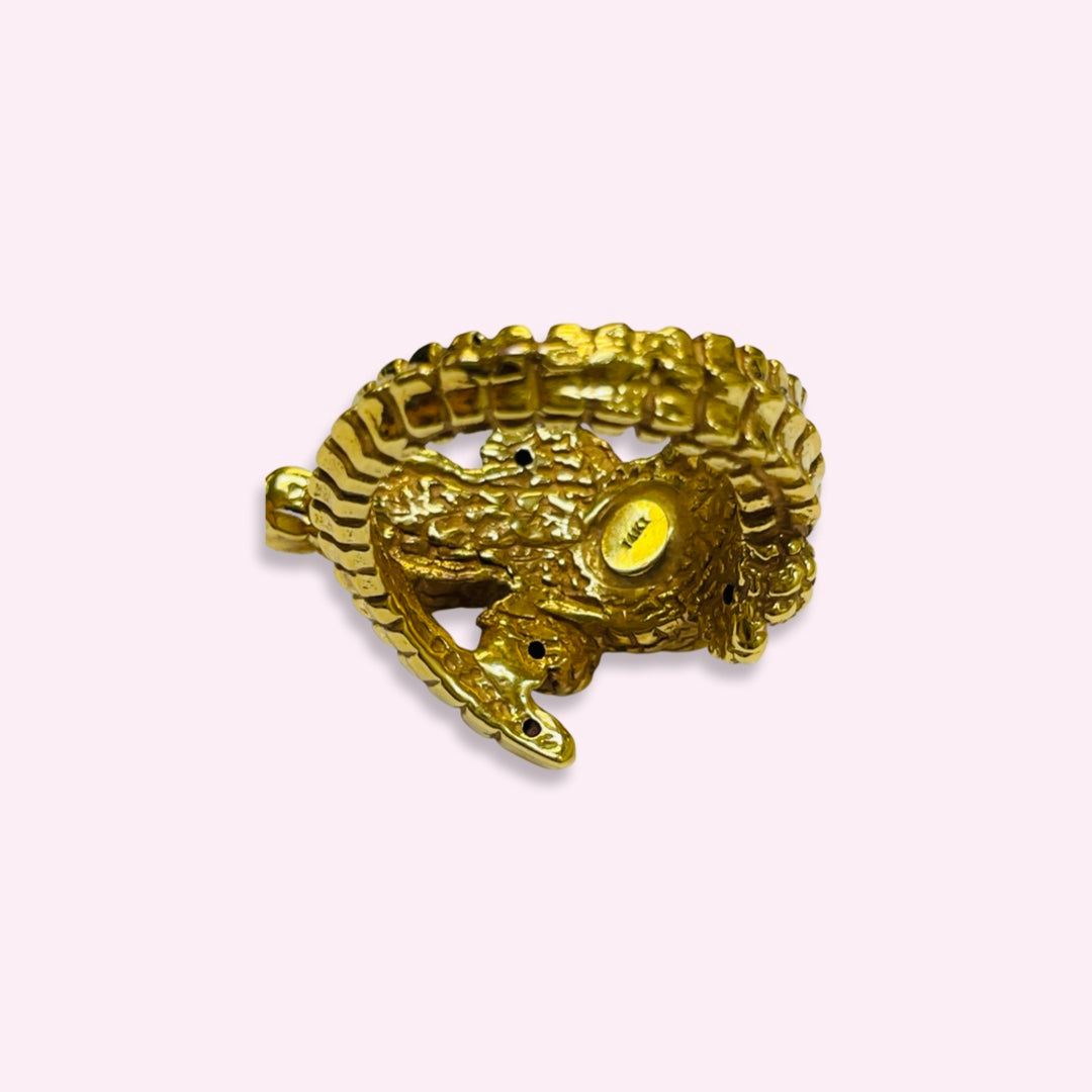 14K Yellow Gold Alligator Ring Size 8.0