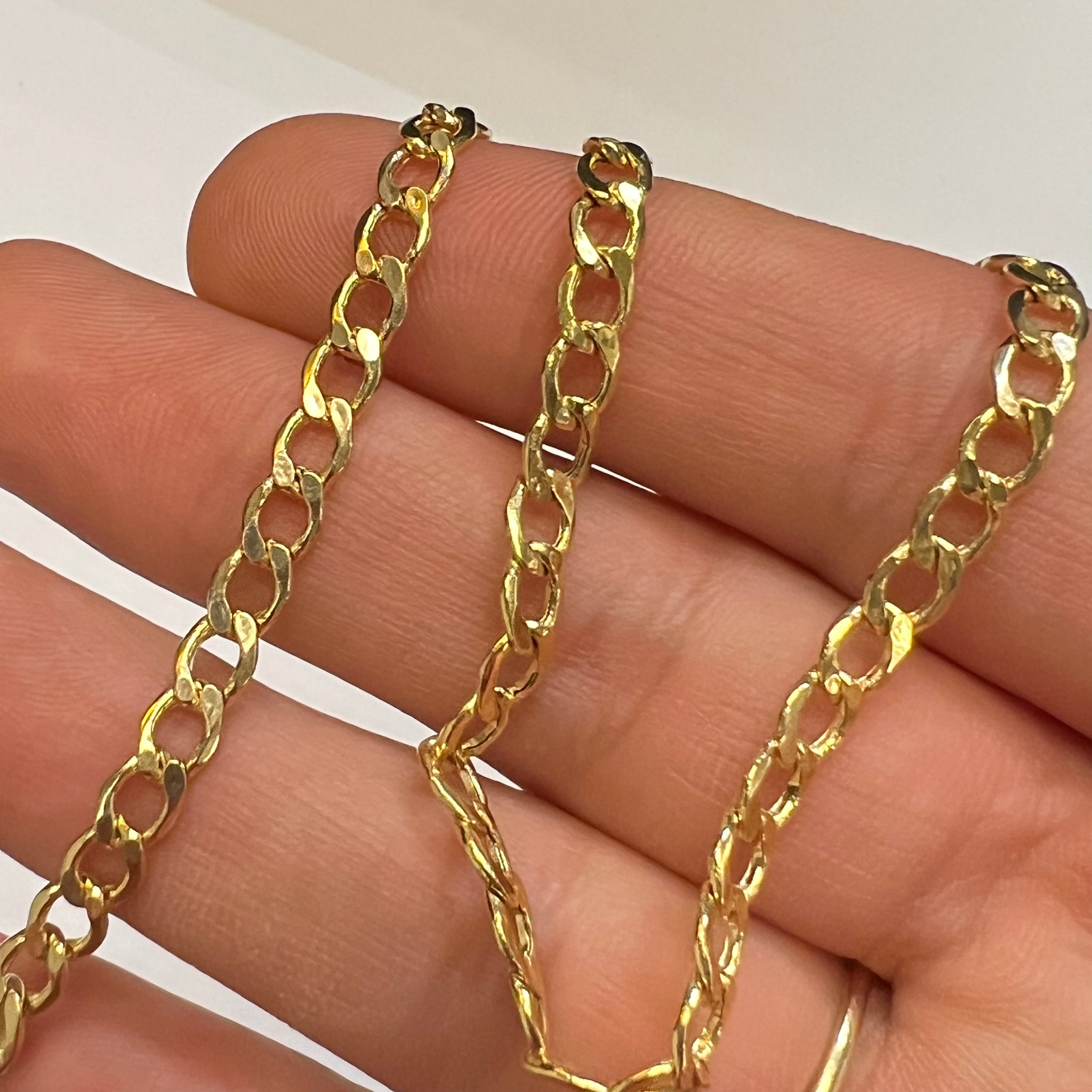 14K Yellow 5mm Gold Cuban Chain Anklet 10"