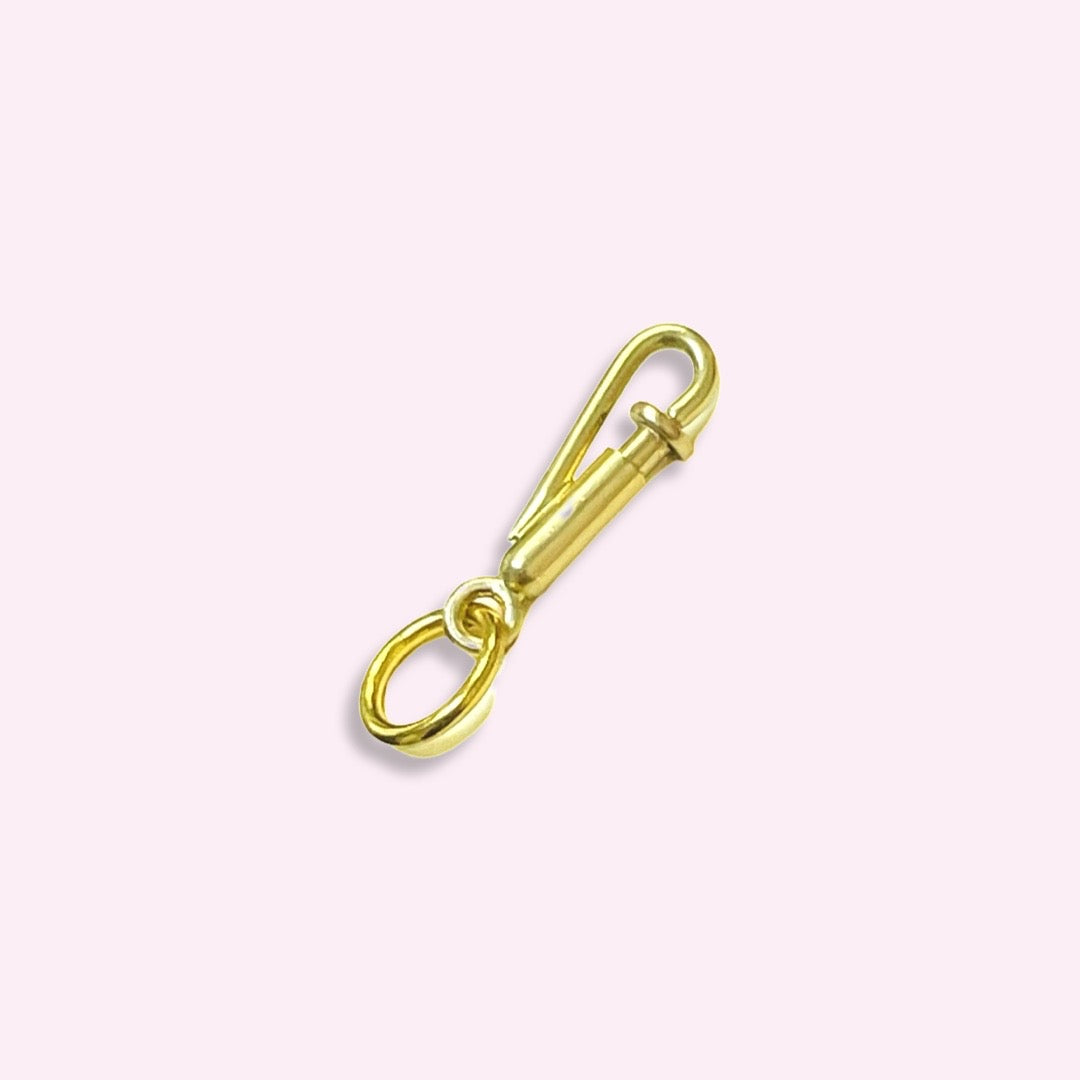 Solid 14K Yellow Gold Charm Clip Holder Pendant .50”