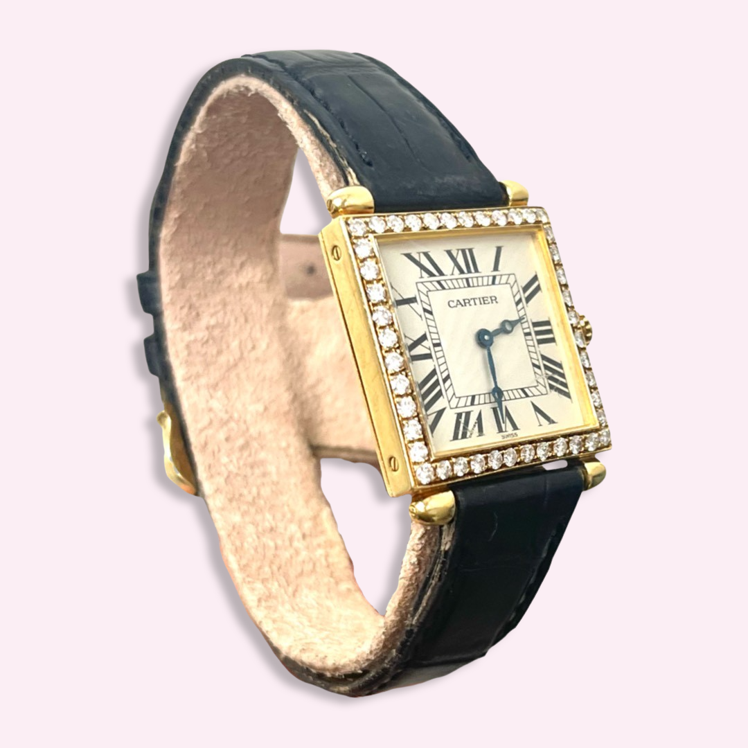 Cartier Obus 18K Yellow Gold and Diamond Watch