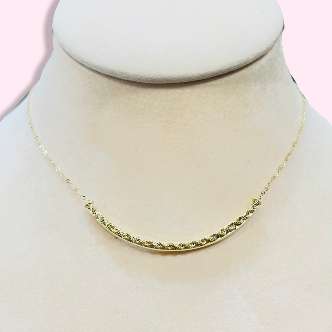 Rope Design Set 14K Yellow Gold Necklace 16-18”