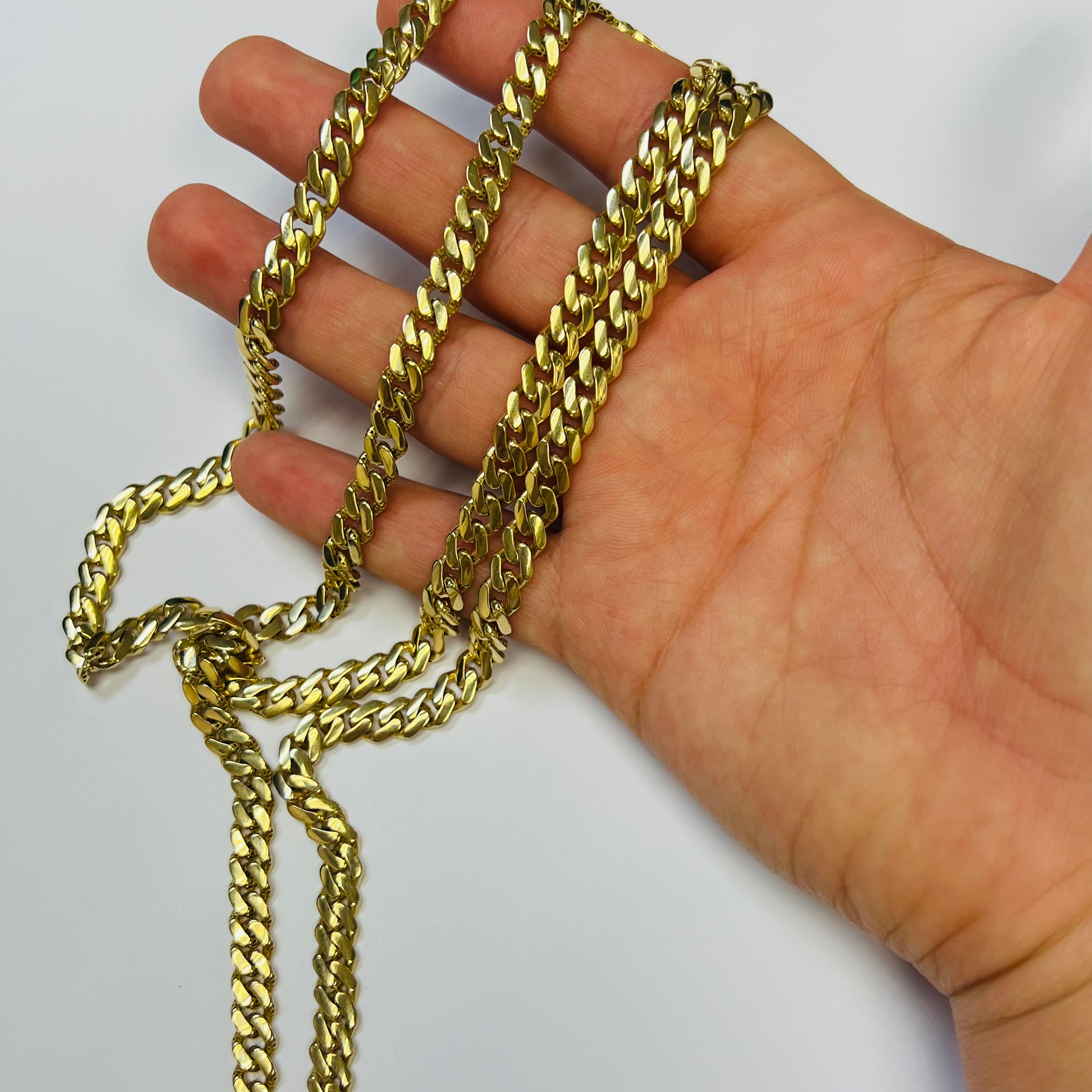 6mm 10K Yellow Gold Monaco Chain Necklace