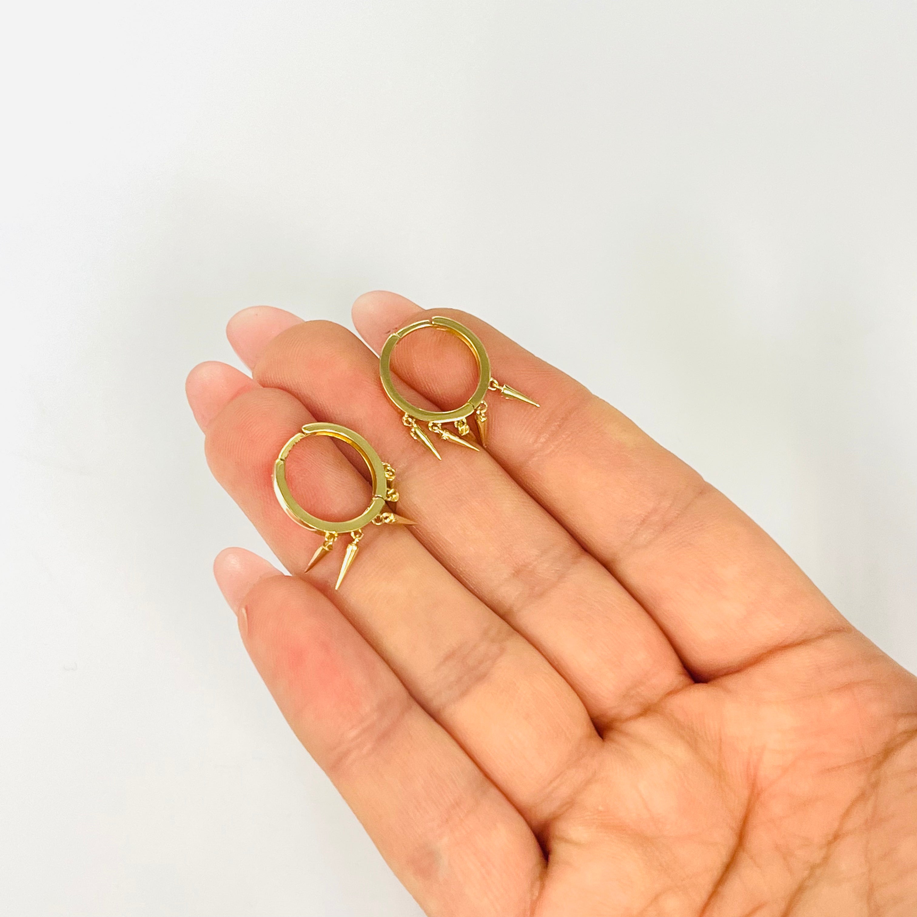 14K Yellow Gold Hoop Earrings with Dangles