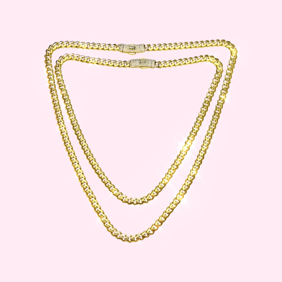 6mm 10K Yellow Gold Monaco Chain Necklace