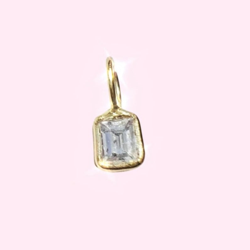 .25CT Emerald Step Cut Diamond Pendant Charm