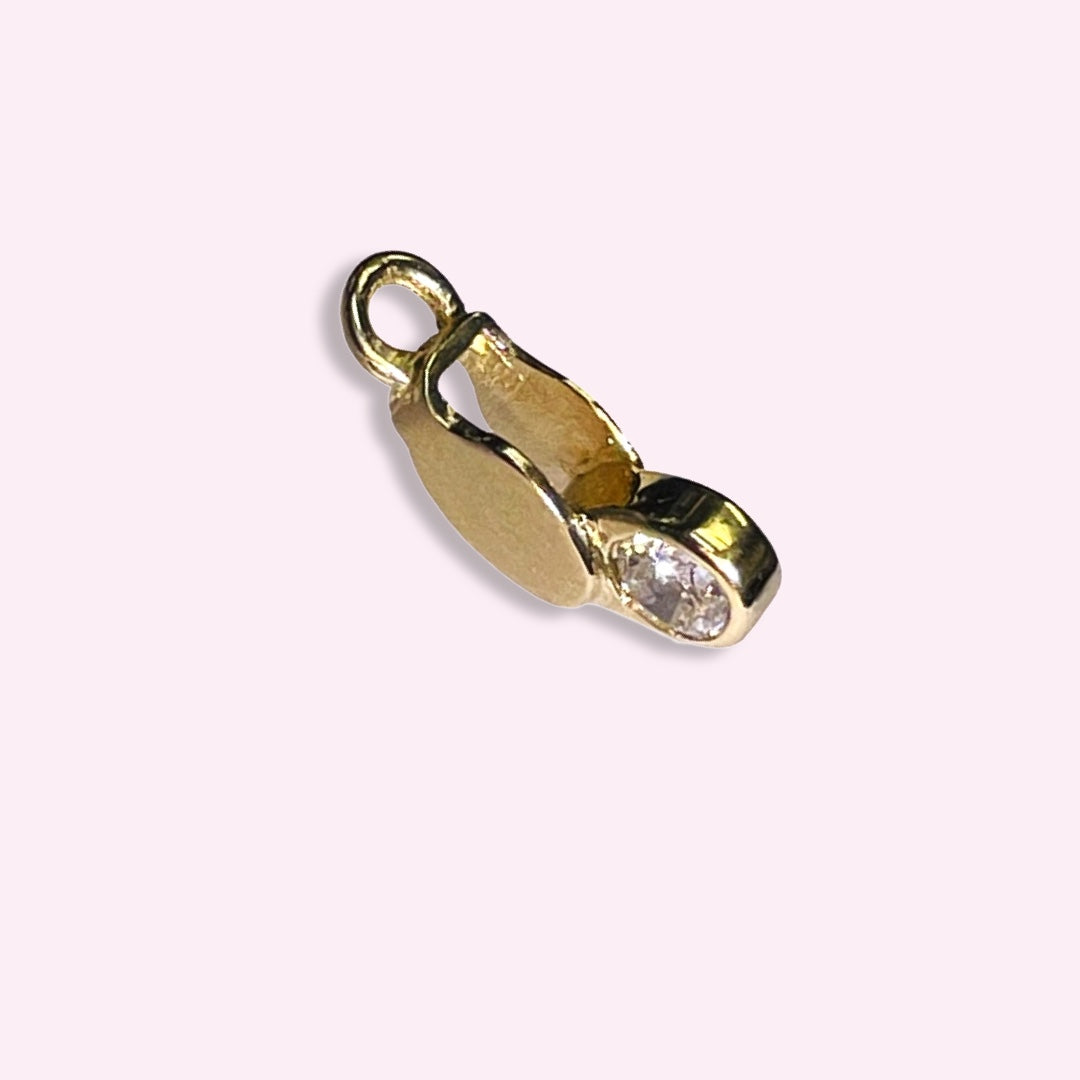 Diamond Solid 14K Yellow Gold Mini Jeweler’s  Loupe Charm Pendant