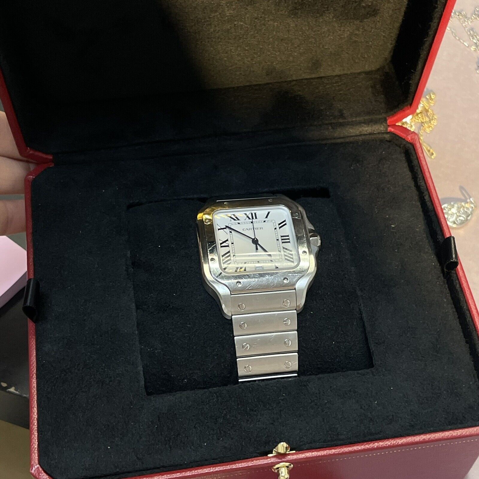 Cartier Santos White Men's Watch - WSSA0018