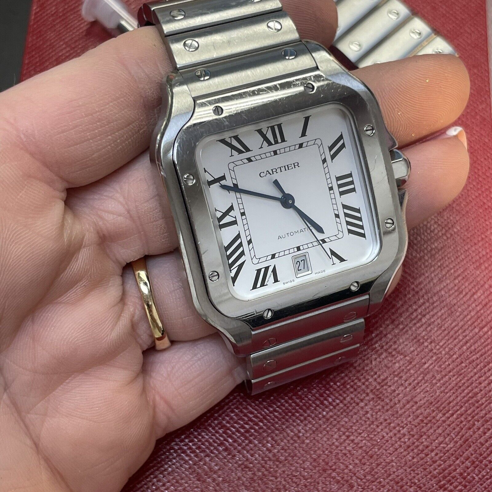 Cartier Santos White Men's Watch - WSSA0018