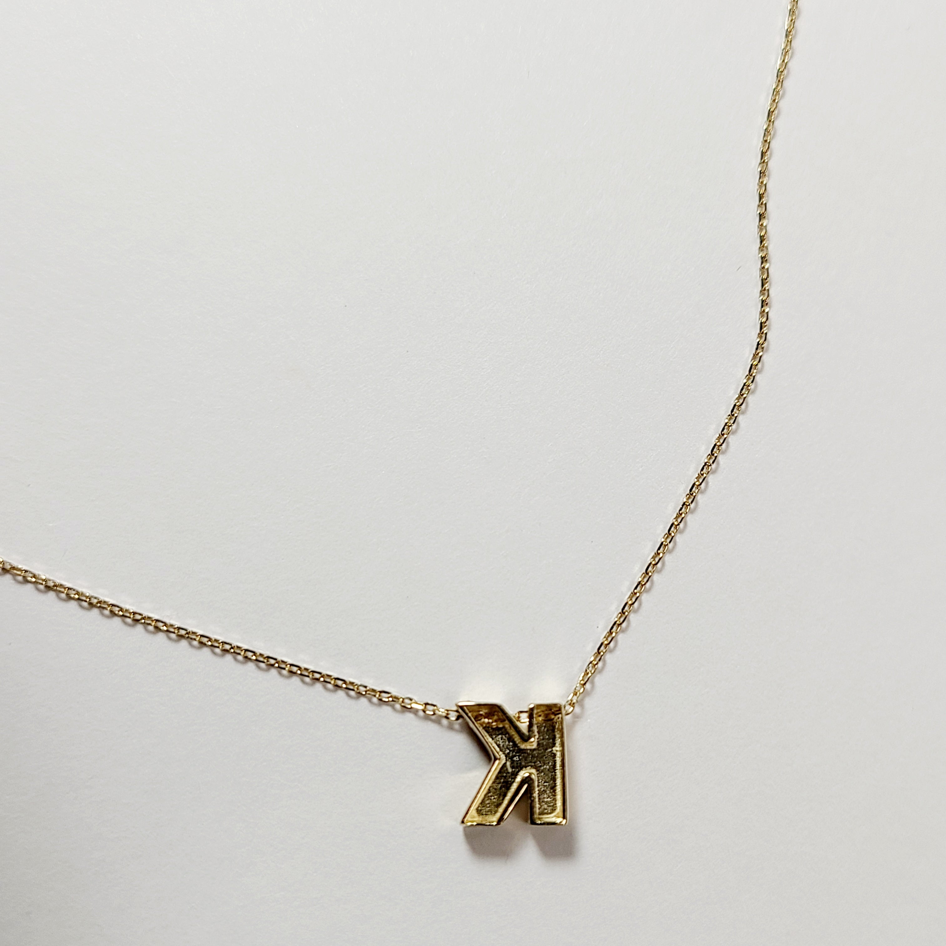 14K Yellow Gold Initial K Pendant Necklace