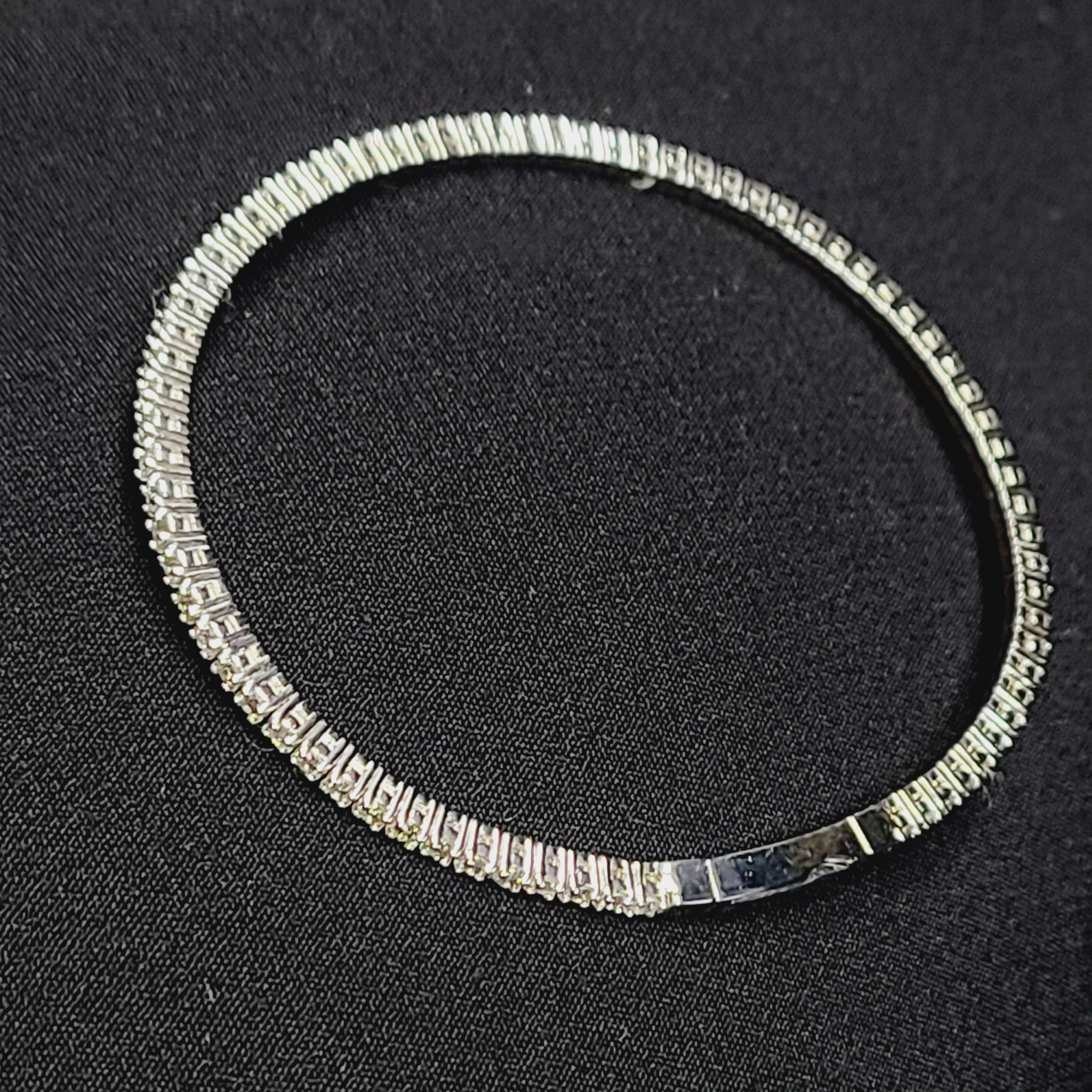 1.9CT Natural Diamond 14K White Gold Flexible Bangle Bracelet