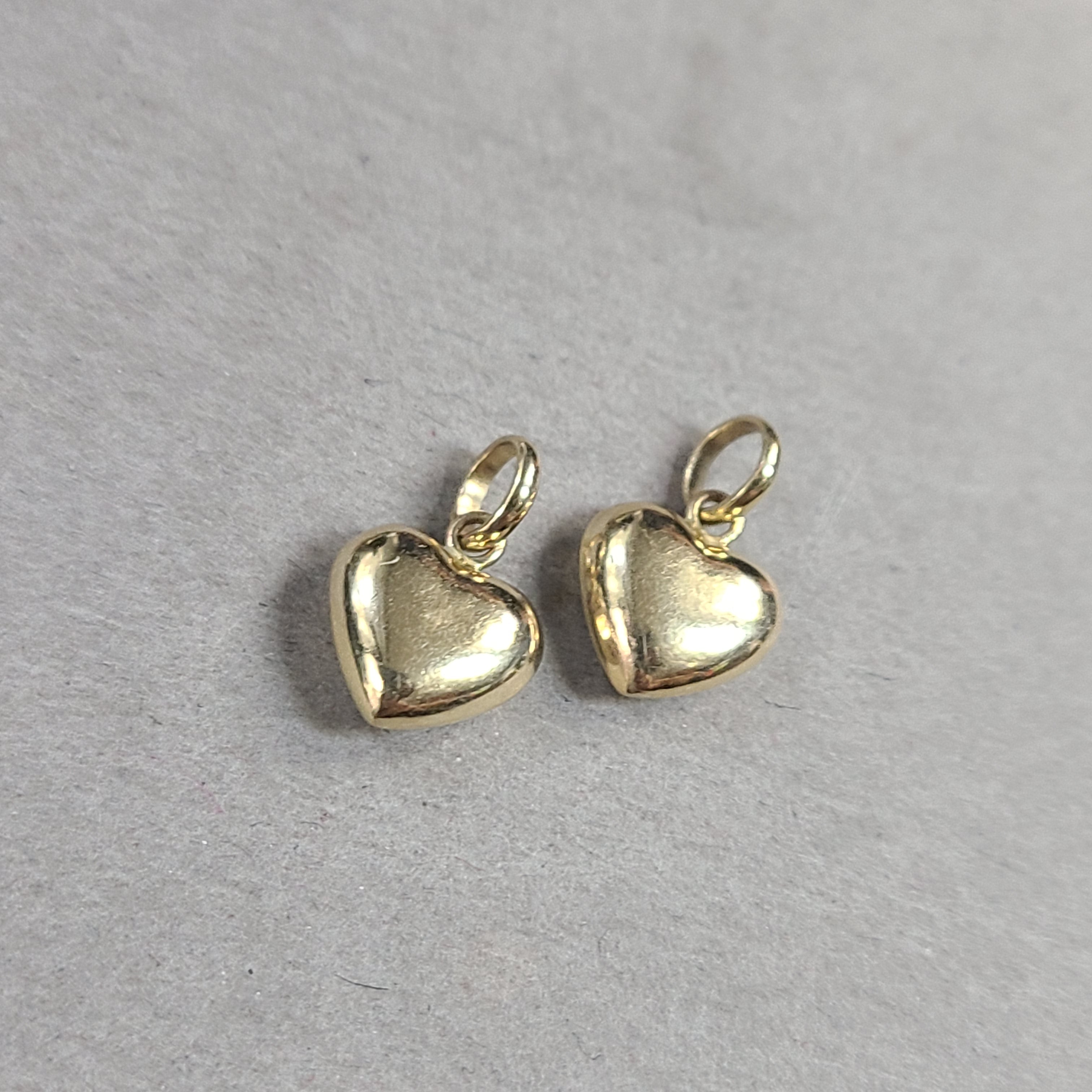 Cute 14K Yellow Gold Puffy Heart Charm