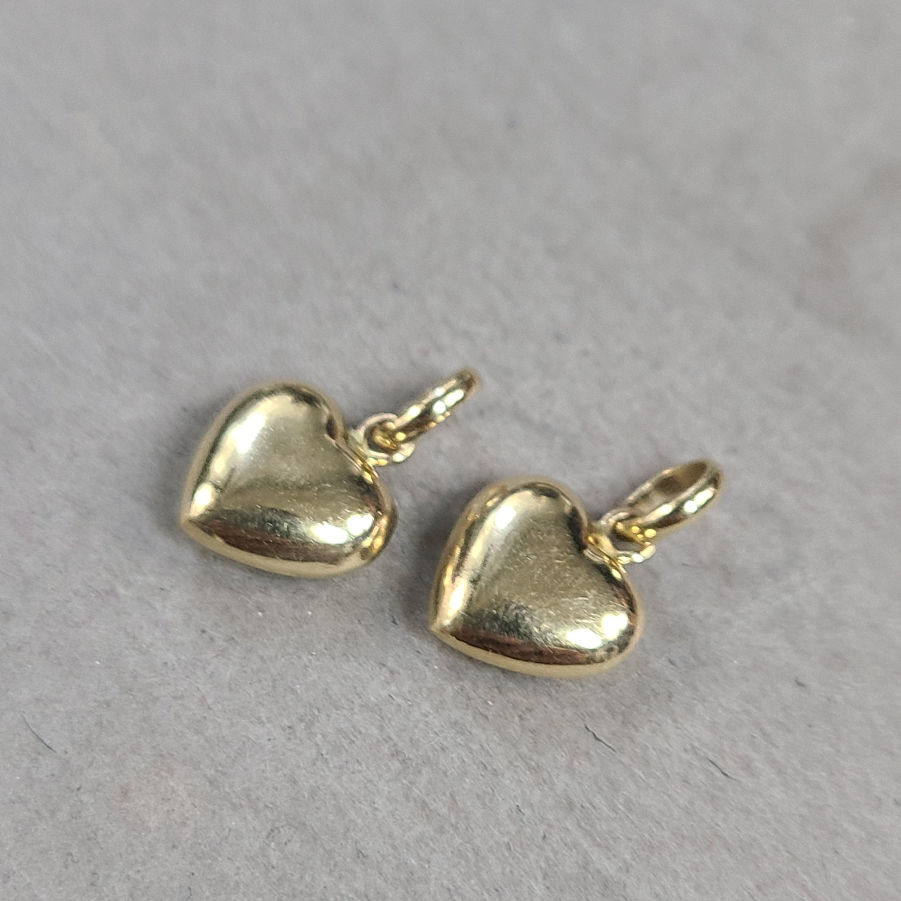 Cute 14K Yellow Gold Puffy Heart Charm