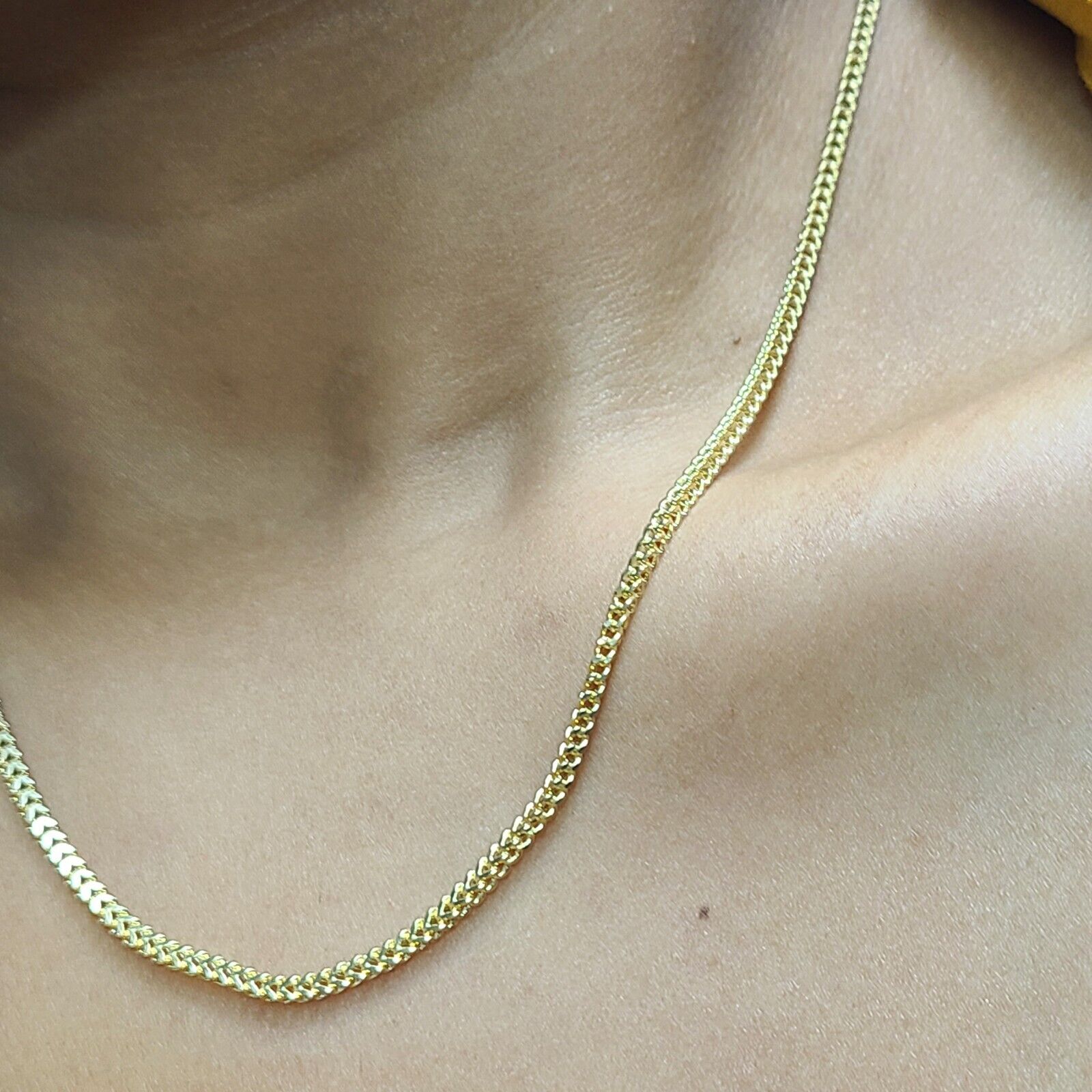 14K Yellow Gold Franco Chain 2.10mm wide Chain Necklace 20"