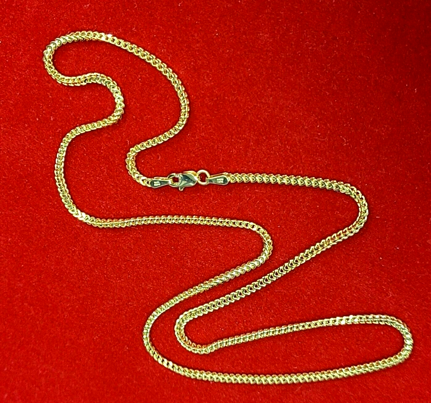 14K Yellow Gold Franco Chain 2.10mm wide Chain Necklace 20"