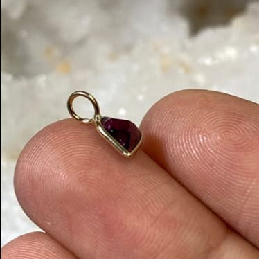 1CT Purple Rhodolite Garnet Heart 14K Yellow Gold Pendant Charm 11x6mm