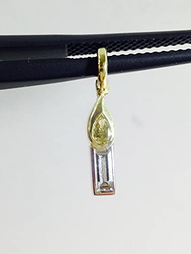 Fanciful! Natural Canary and Baguette Diamond 14K Yellow Gold Candle Charm