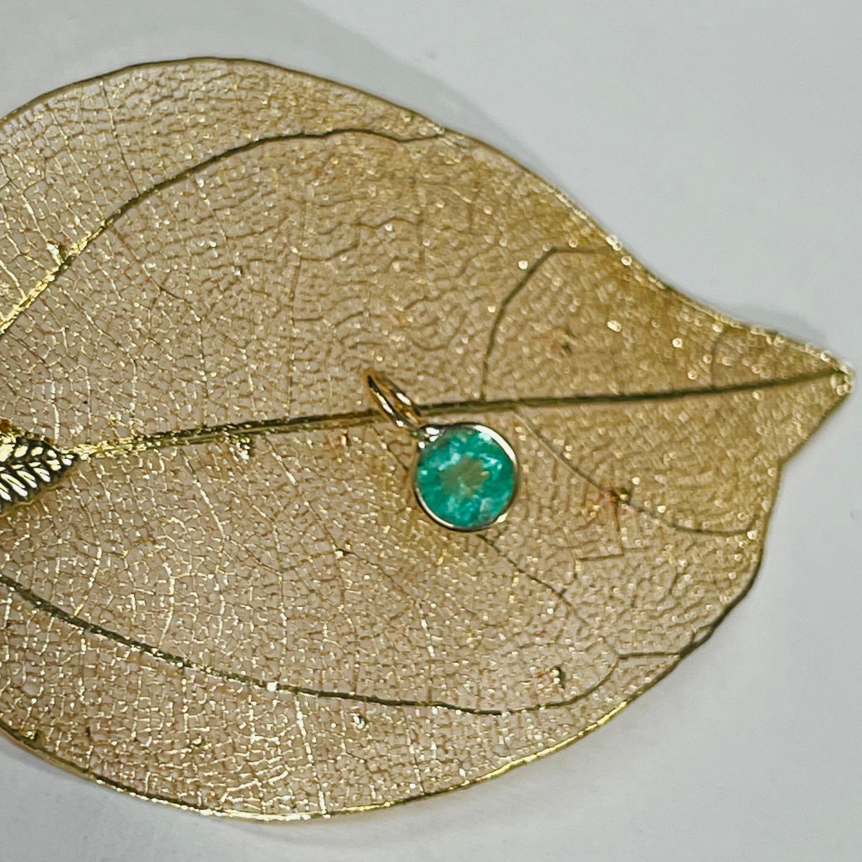 .40CT Colombian Emerald 14K Yellow Gold Pendant Charm