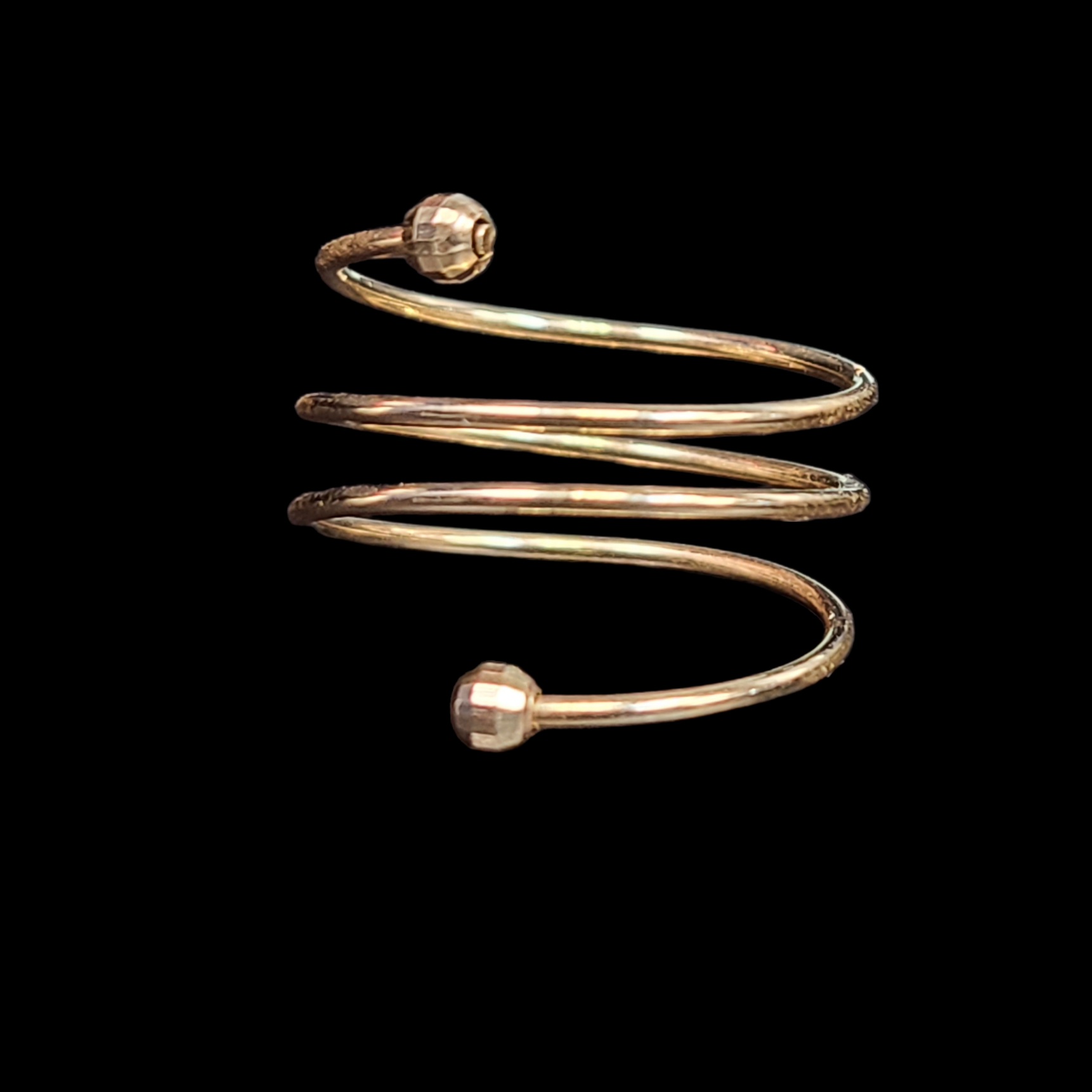 14K Yellow Gold Spiral Adjustable Ring