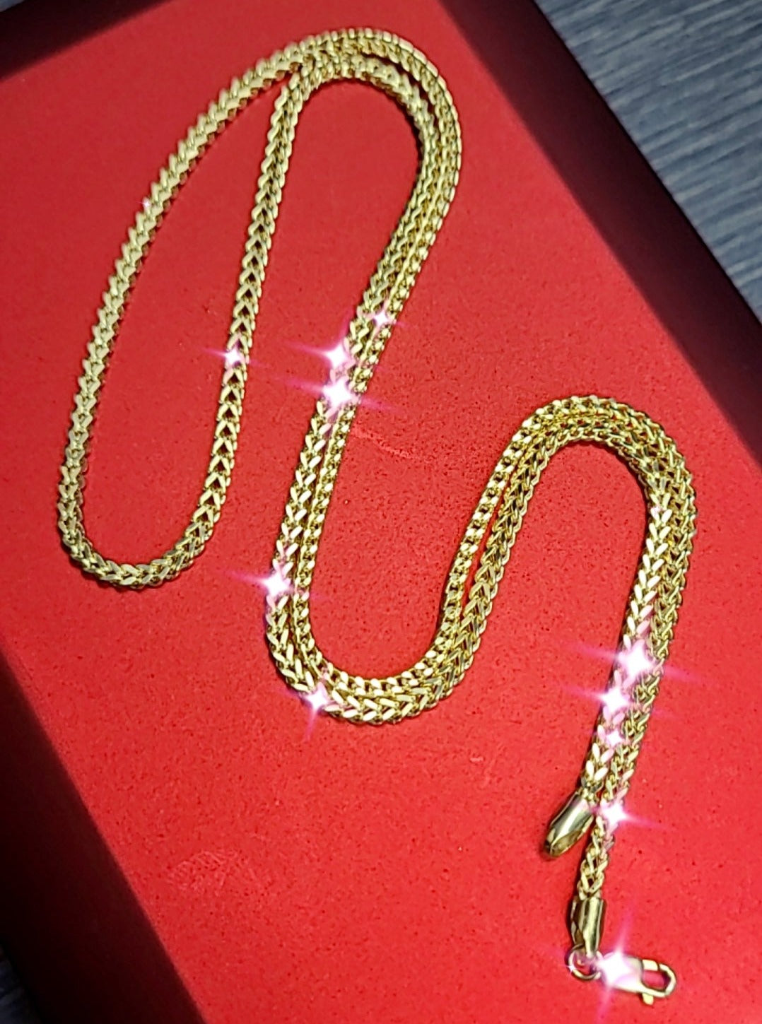New! 22” 2.25mm 14K Yellow Gold Franco Link Box Chain Necklace 6.2g