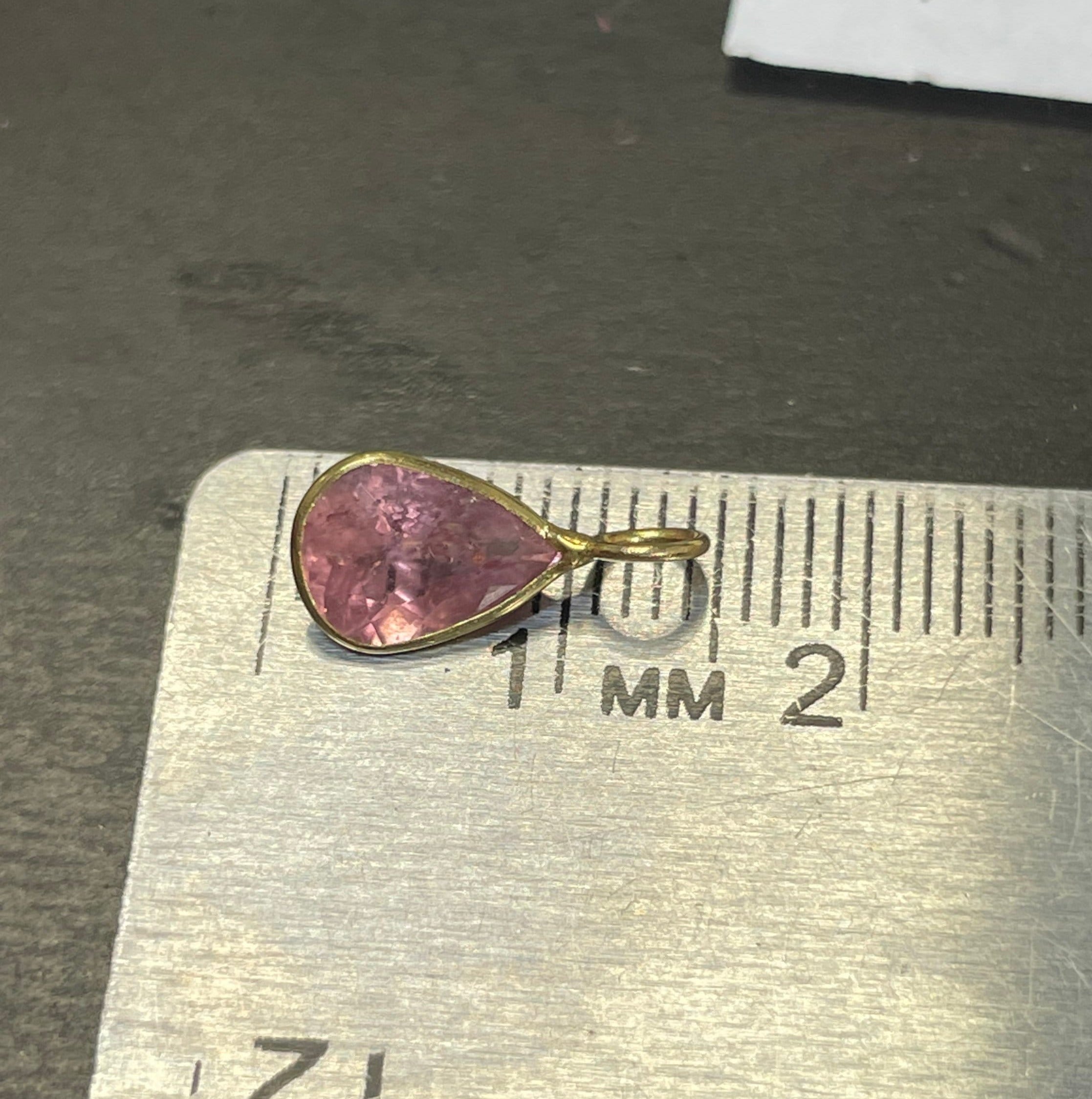 1.7CT Pink Tourmaline Pear Shape in Solid 14K Yellow Gold