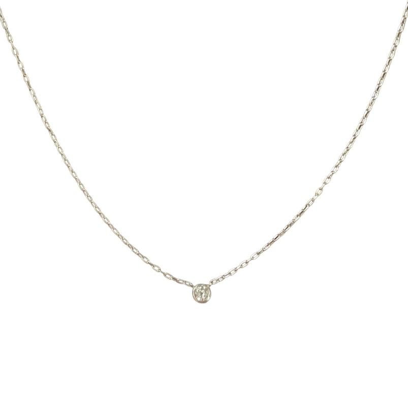 Solid 14k Diamonds Solitaire Necklace