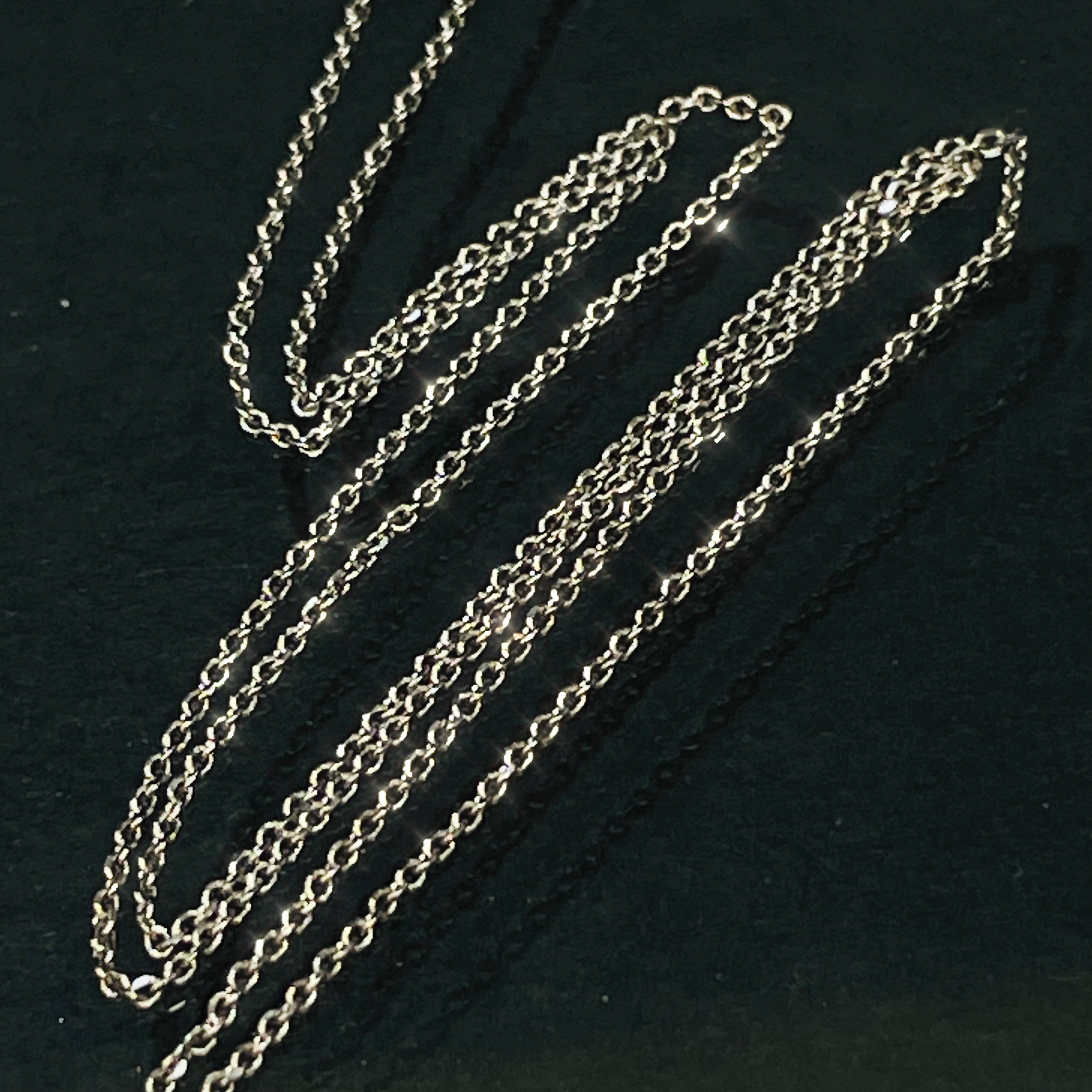 14K .80mm 14K White Gold Fine Cable Link Chain
