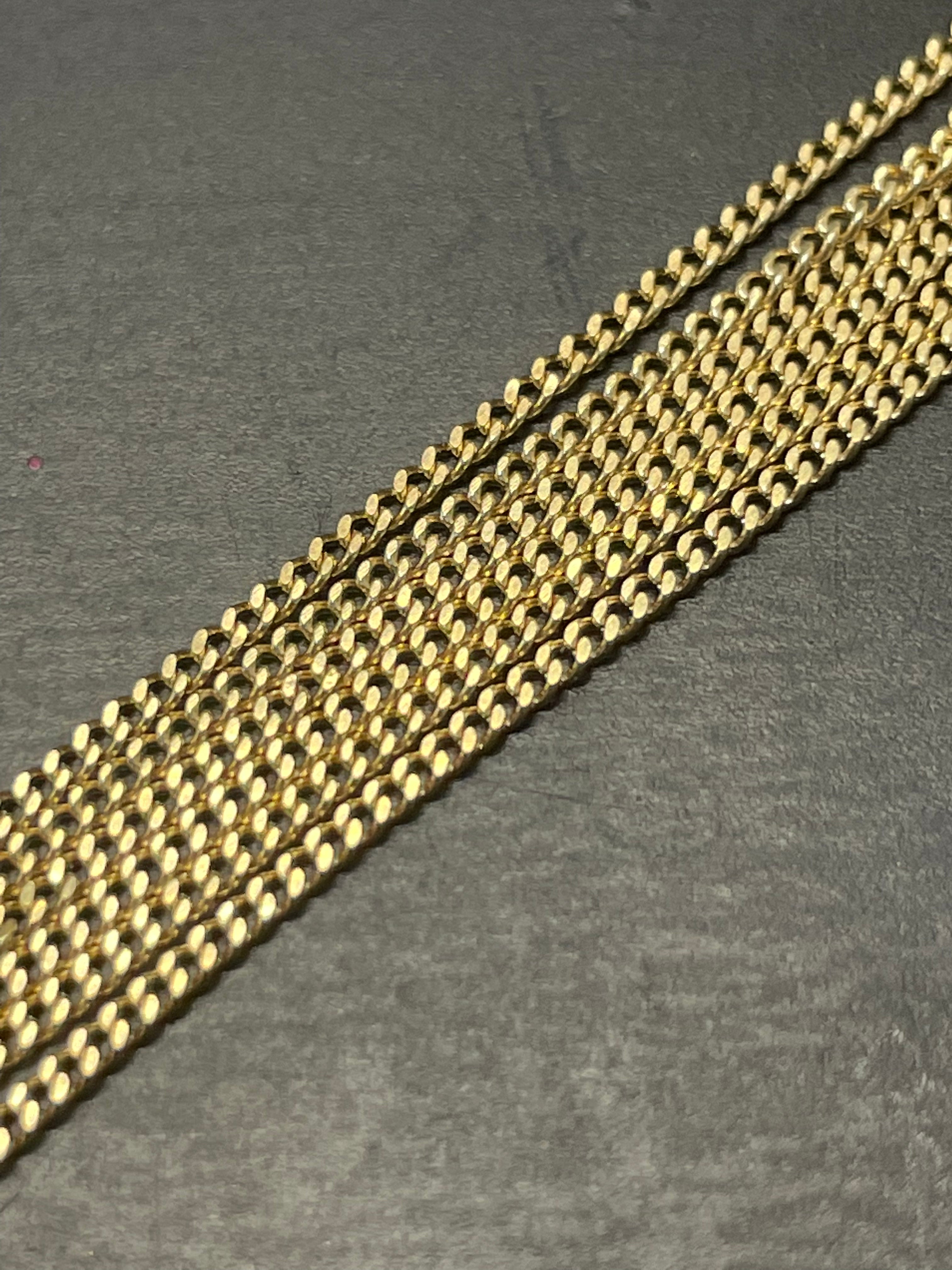 20” 1mm Solid 14K Yellow Gold Curb Chain Necklace