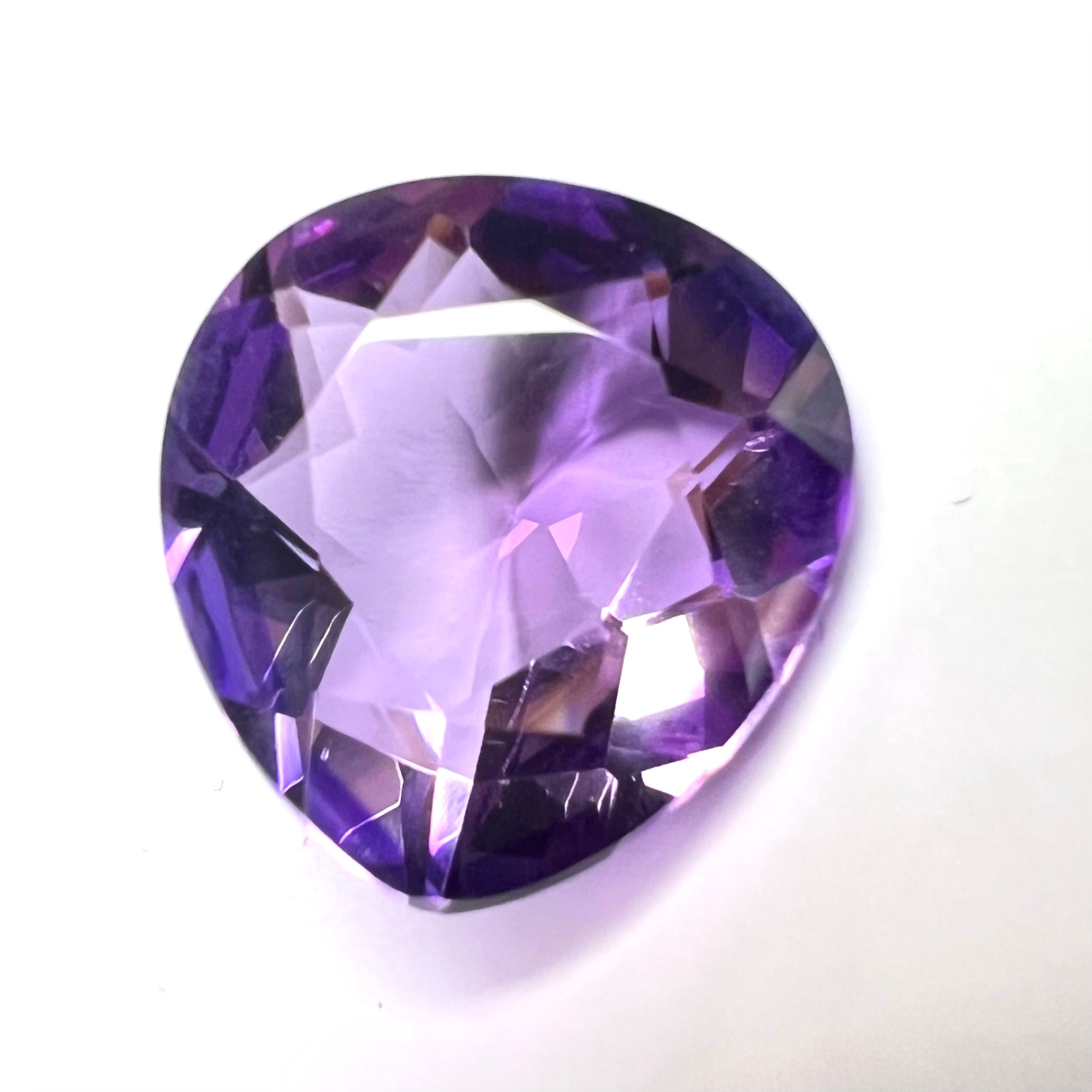 15.28CTW Loose Natural Pear Cut Amethyst 18.99x17.64x8.77mm Earth mined Gemstone