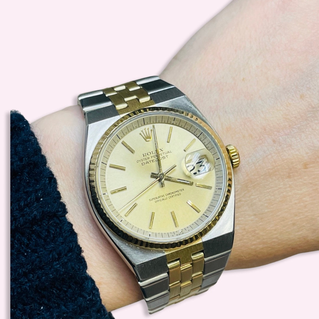 36mm Stainless Steel and 18K Yellow Gold Rolex DateJust Vintage Watch Reference