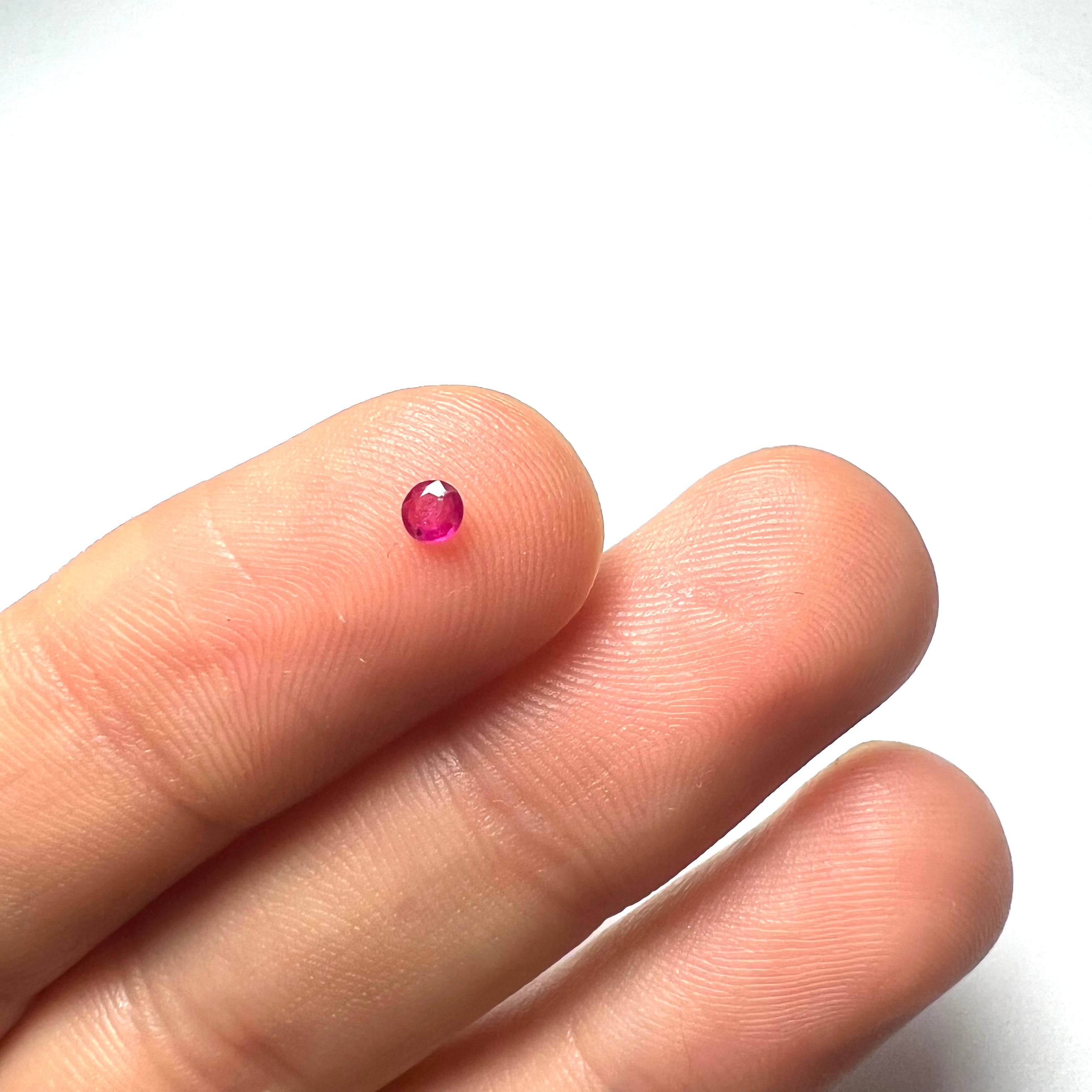 .08CT Loose Natural Round Ruby 3x1mm Earth mined Gemstone