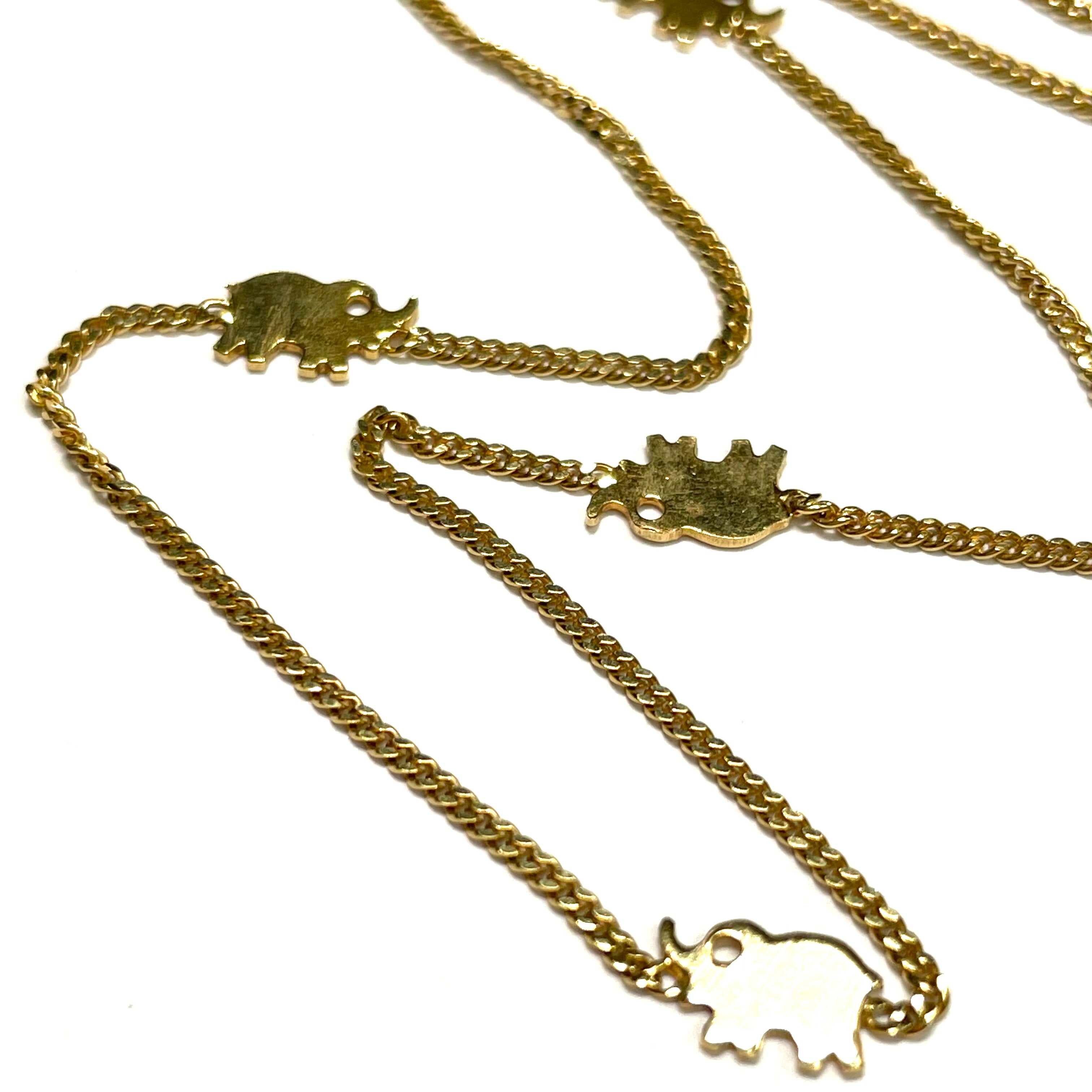 Fine Elephant 16" 18k Yellow Gold Necklace