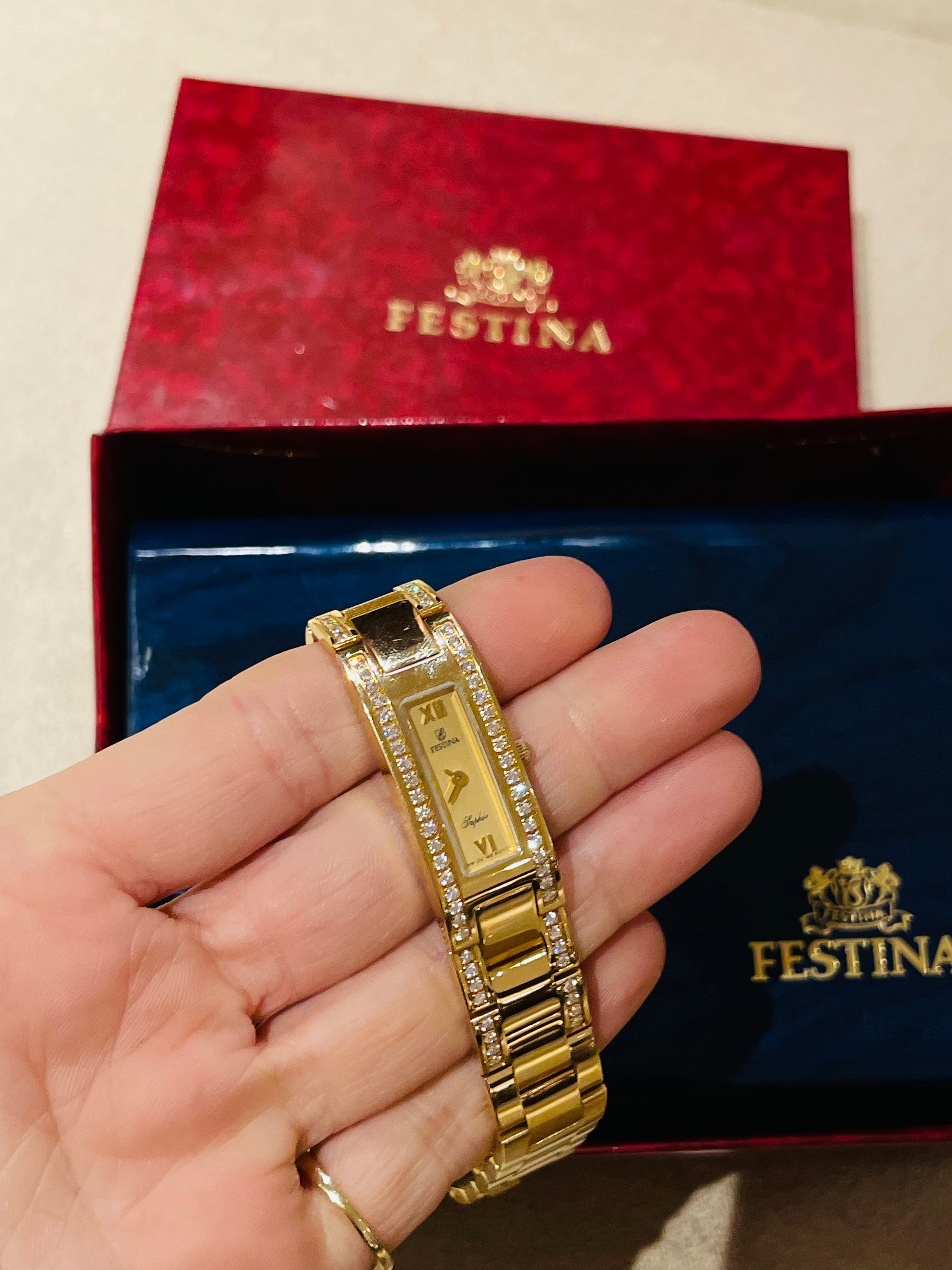 Festina Solid 18K Yellow Gold and Diamond Watch