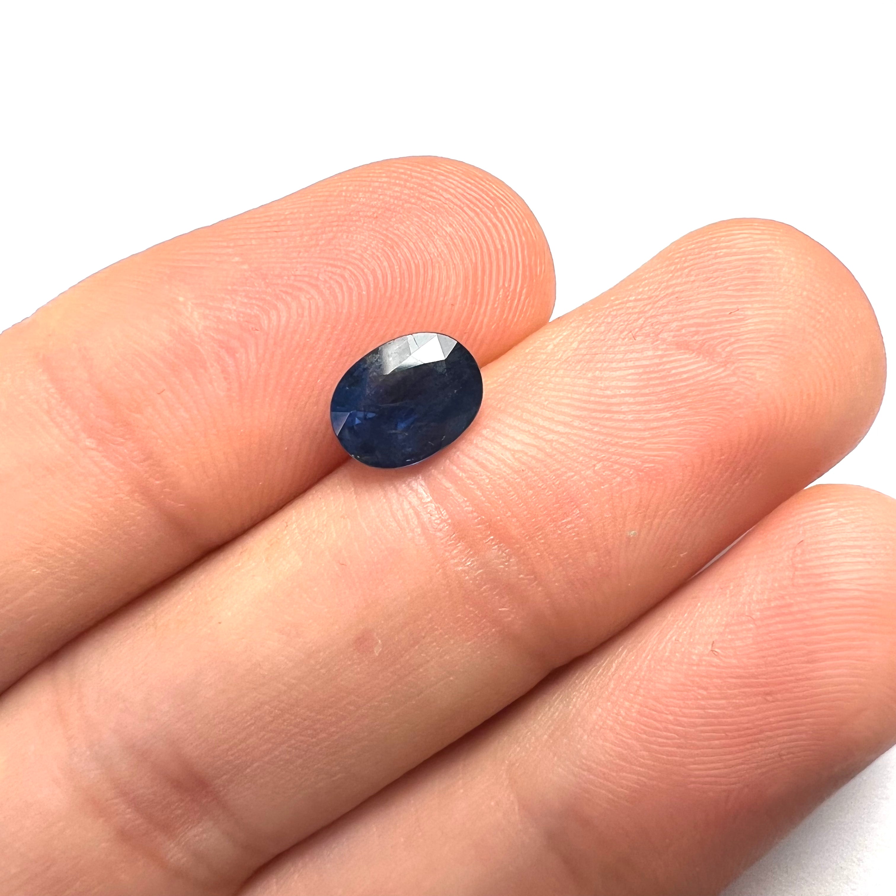 1.74CTW Loose Blue Sapphire  8x6x4mm Earth mined Gemstone