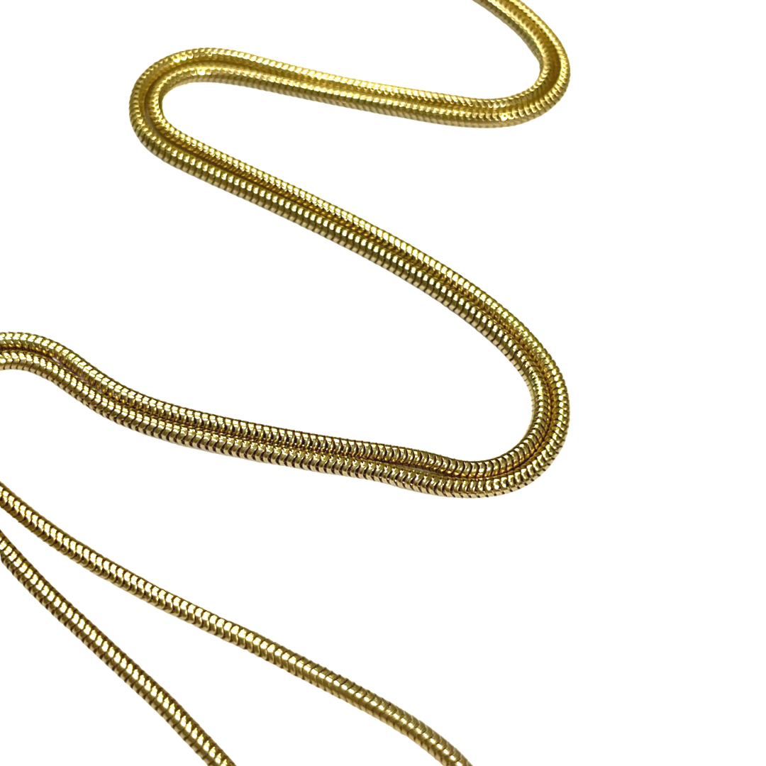 22” 1.7mm 14K Yellow Gold Snake Chain Necklace
