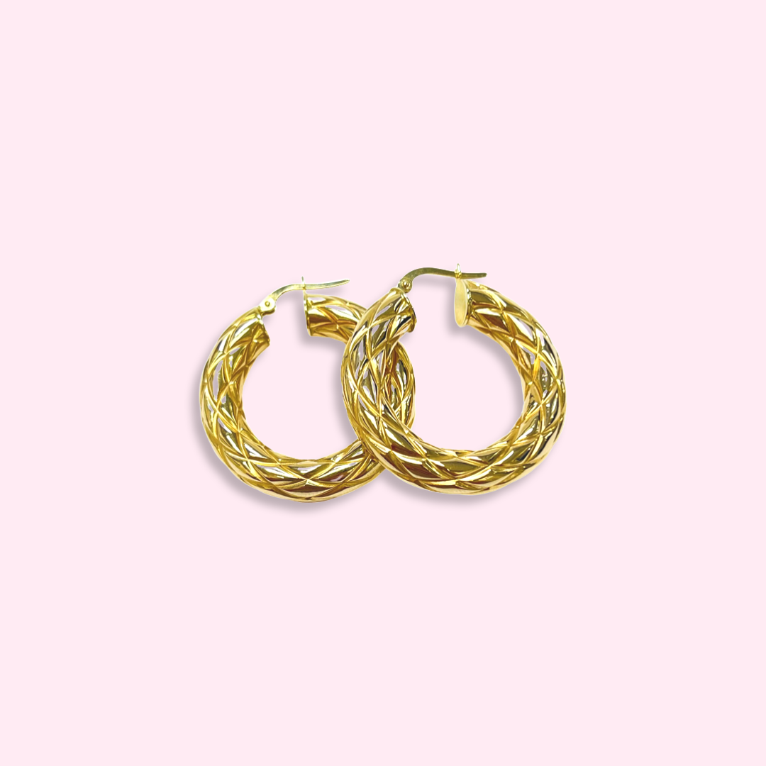 14K Yellow Gold Hoops