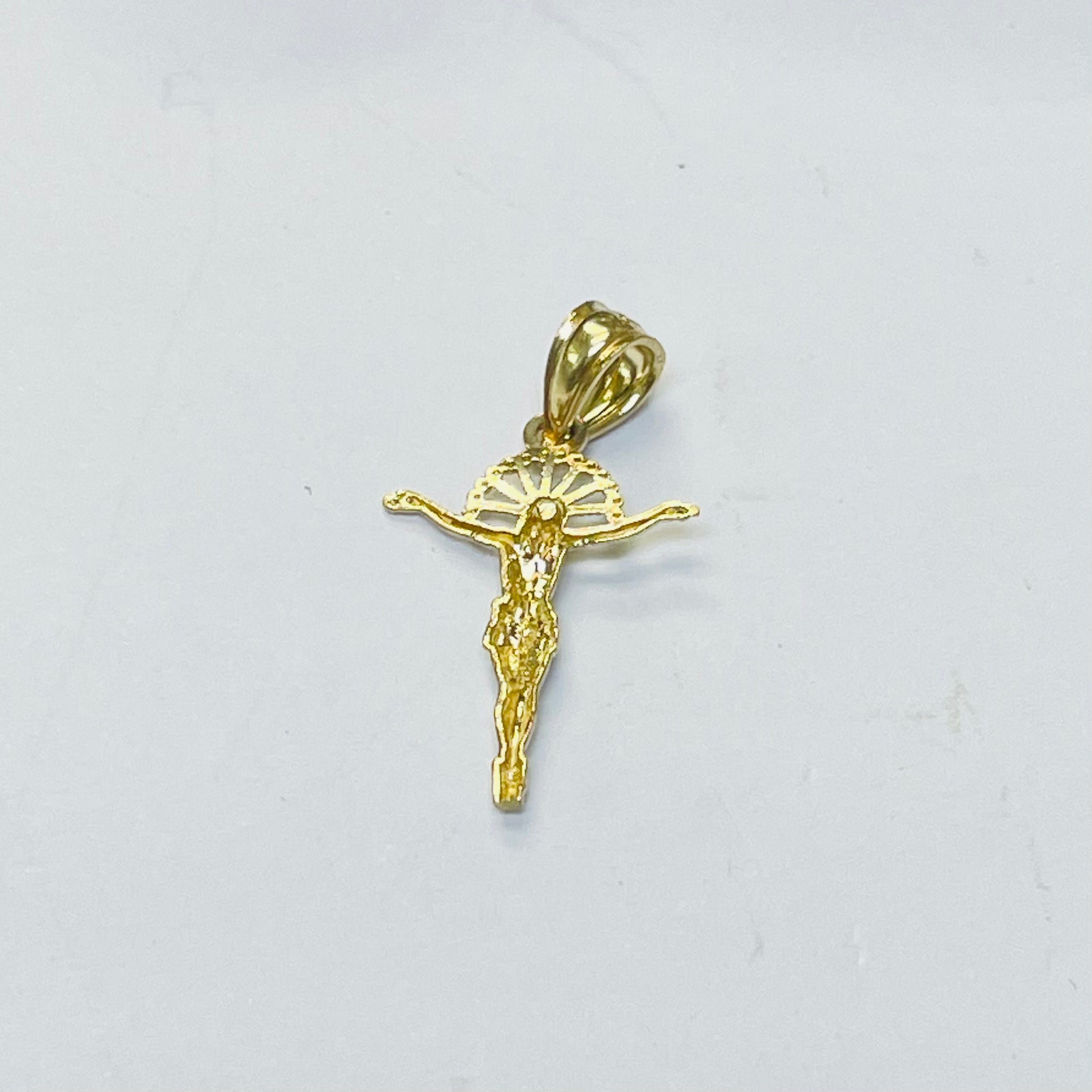 10K Yellow Gold Small Jesus Cross Pendant Charm