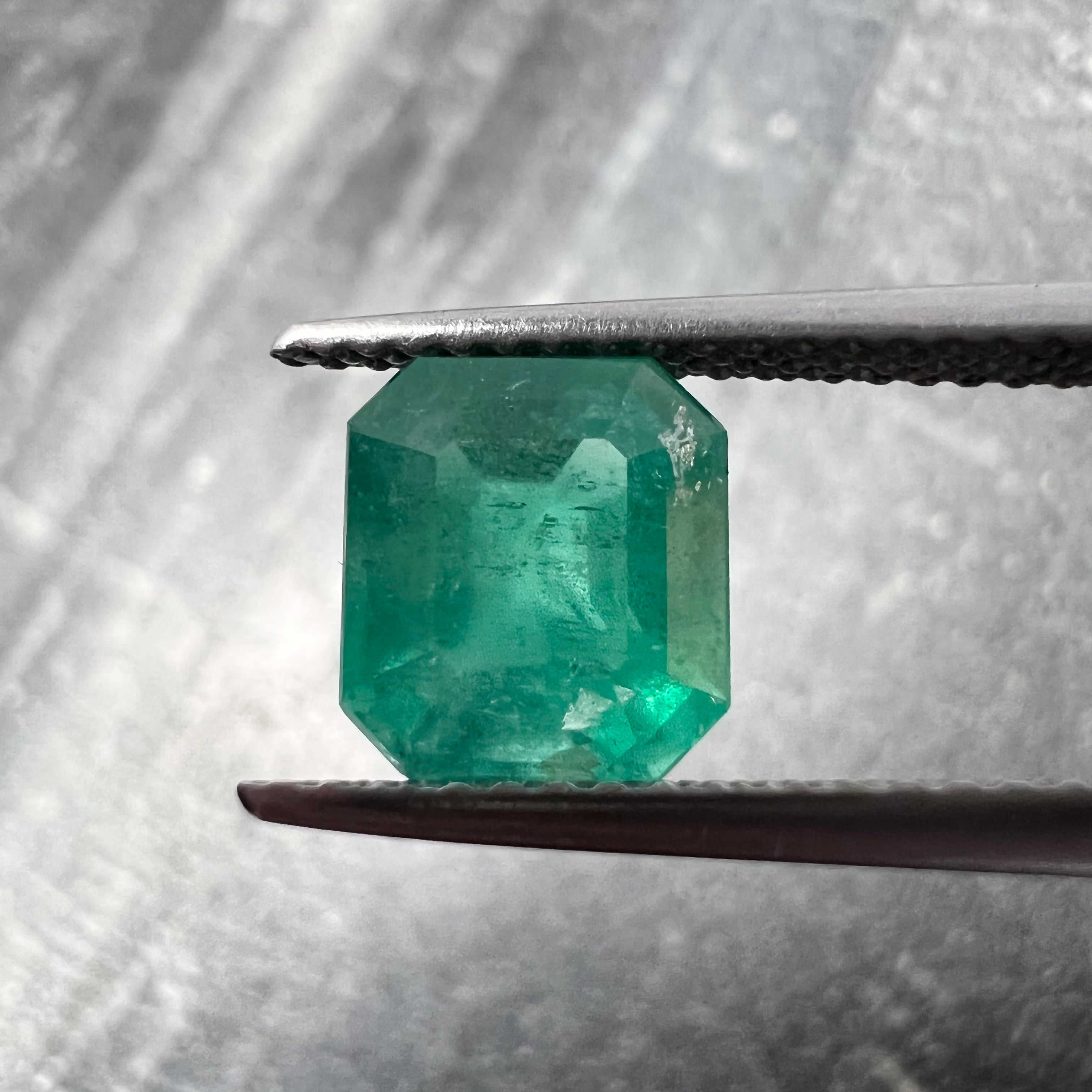 1.64CT Loose Natural Colombian Emerald Square Cut 7.54x6.86x4.60mm