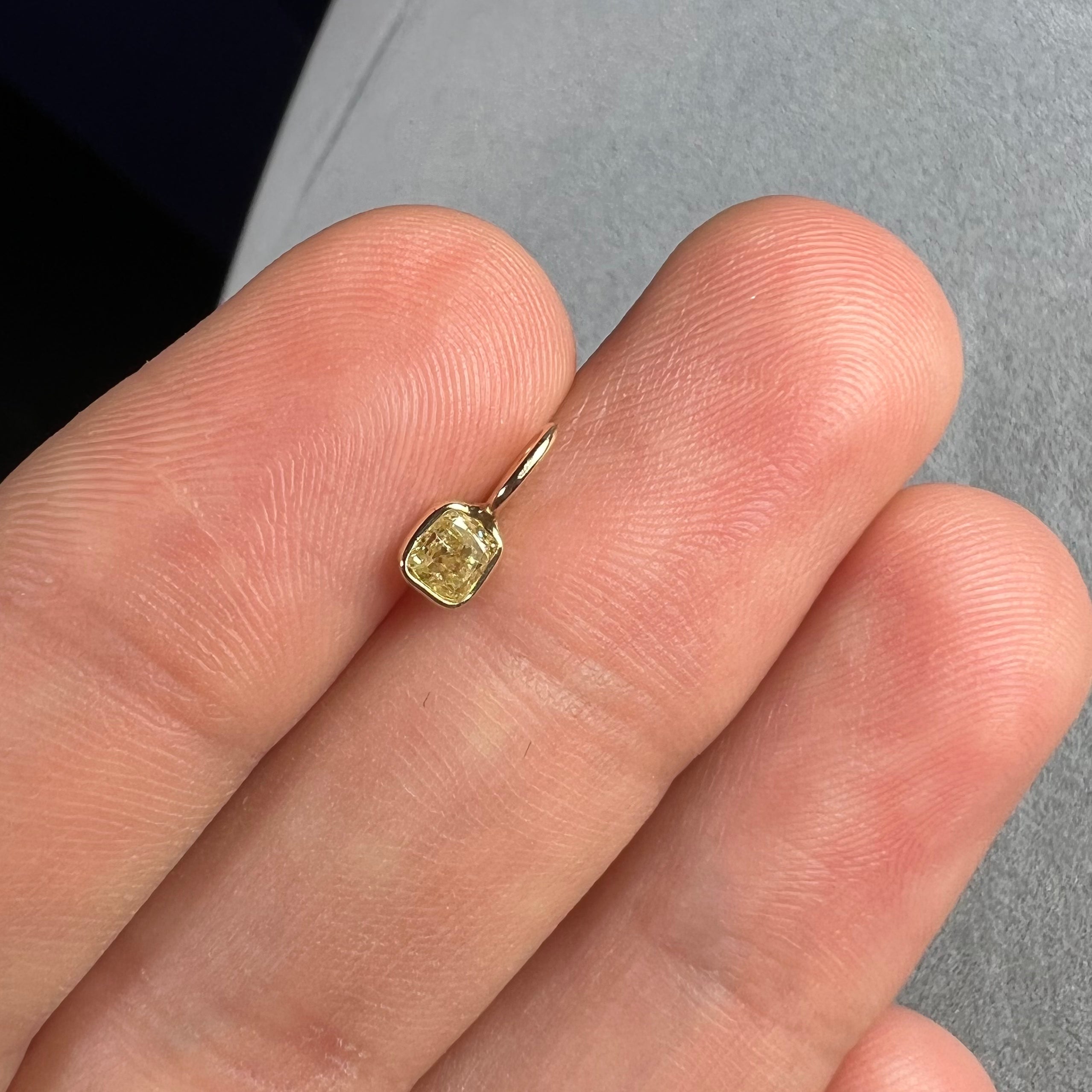 .25CT Yellow Diamond Pendant Charm
