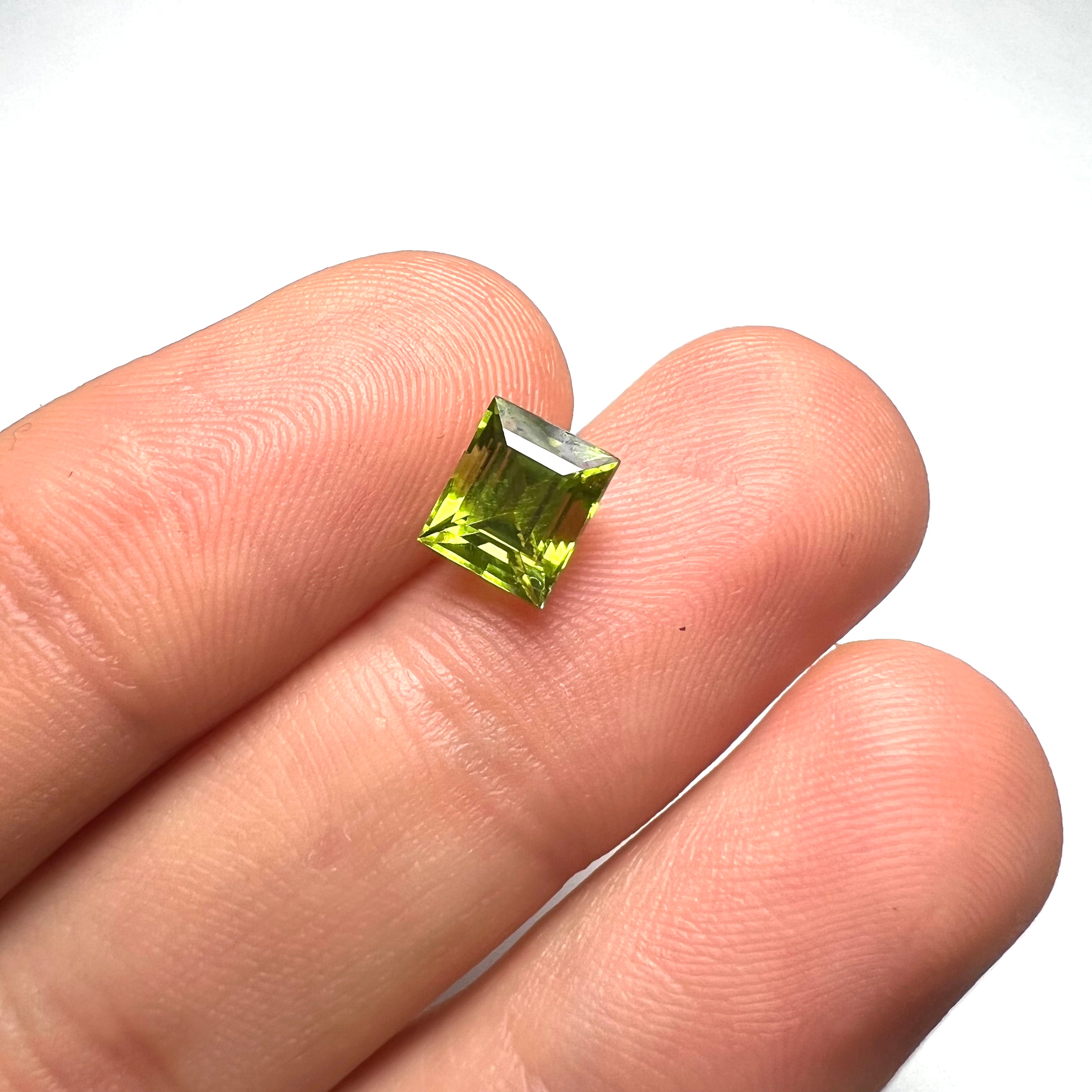 1.7CTW Loose Natural Emerald Cut Peridot 7x6x4.5mm Earth mined Gemstone