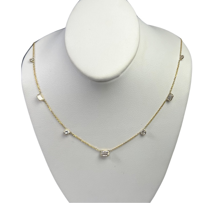 Mixed Diamonds by The Yard Necklace in 14k Yellow Gold
