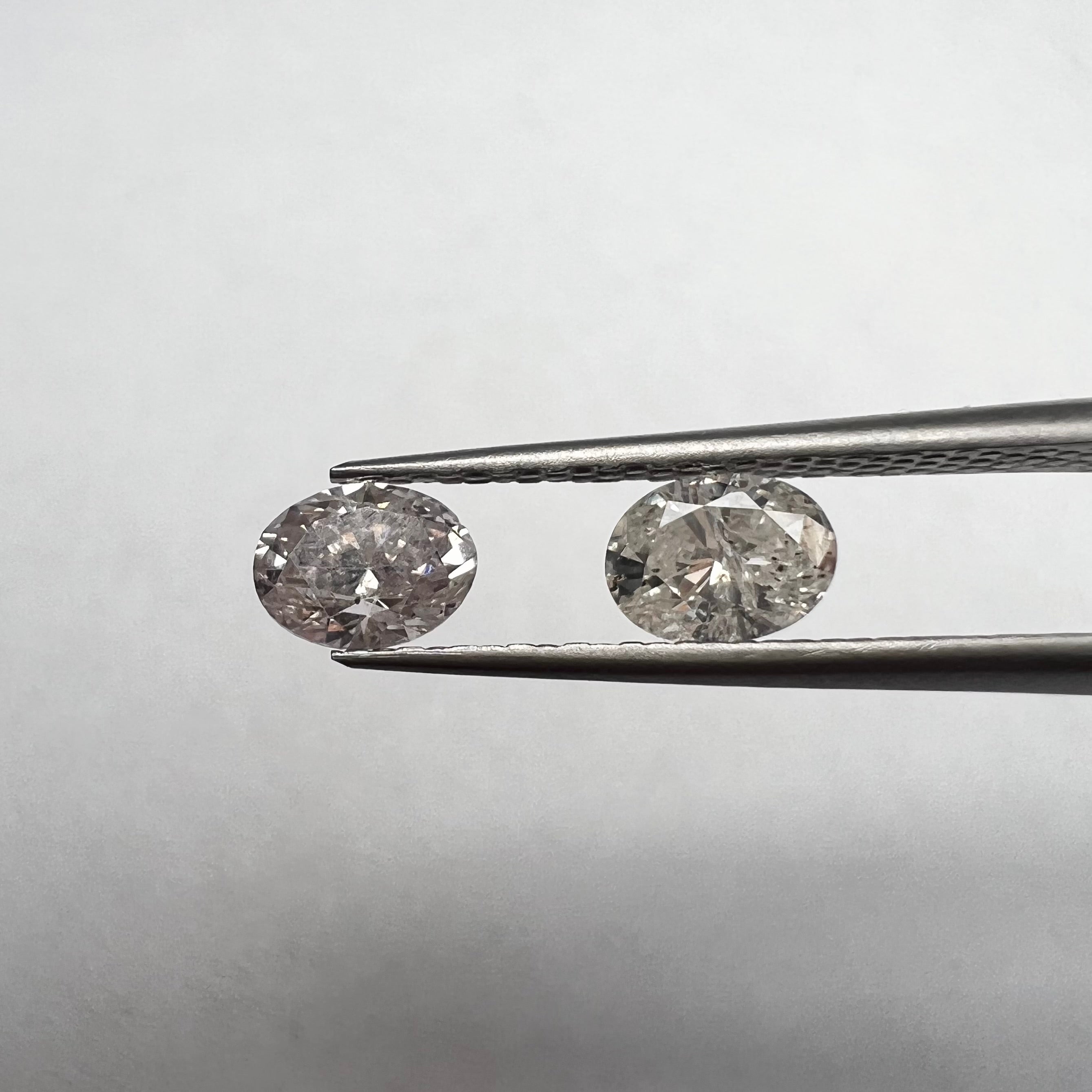 .90CT Pair of Natural Oval Cut Diamonds I1 Brown Pink/L Natural and Earth mined