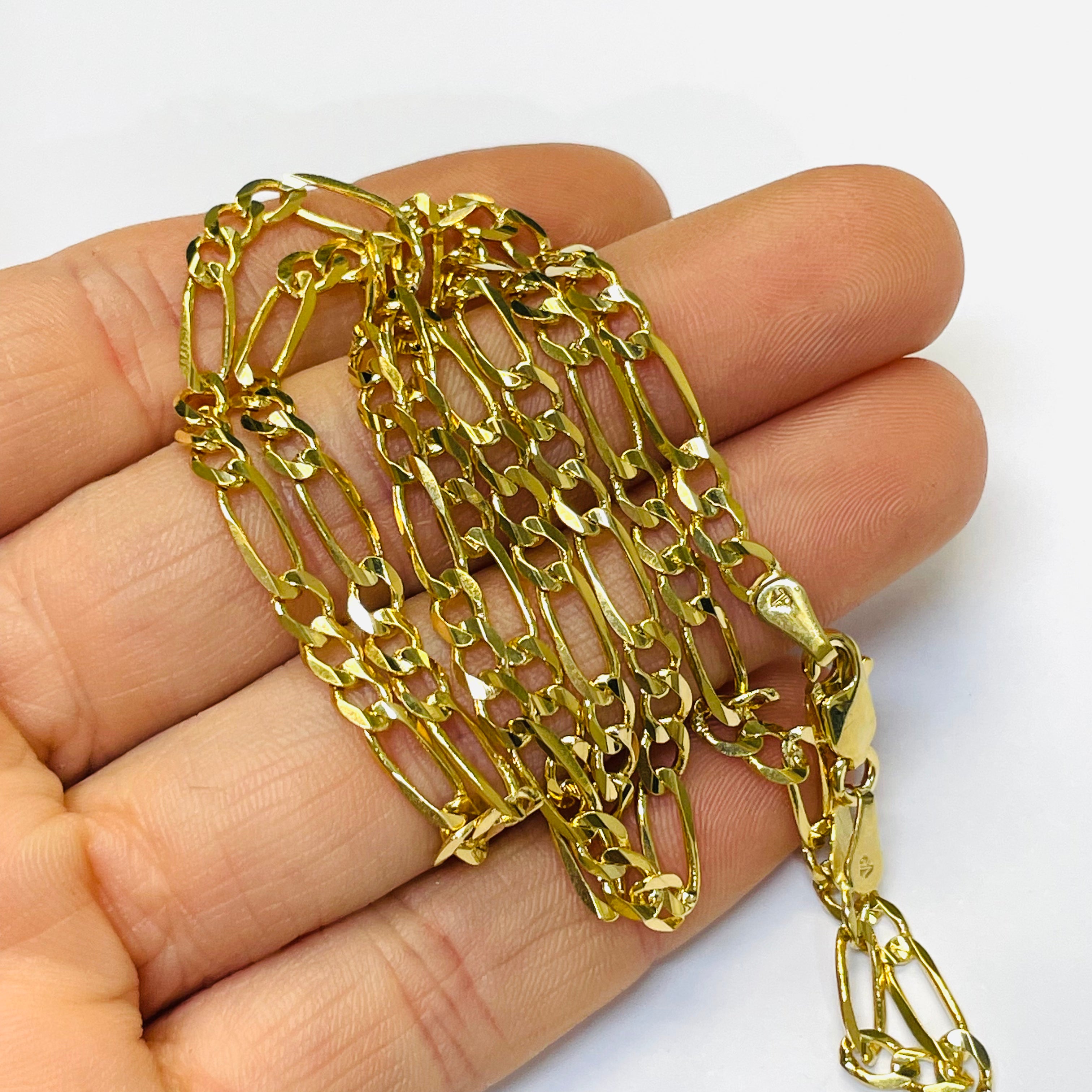 20” 4mm 14K Yellow Gold Figaro Link Chain