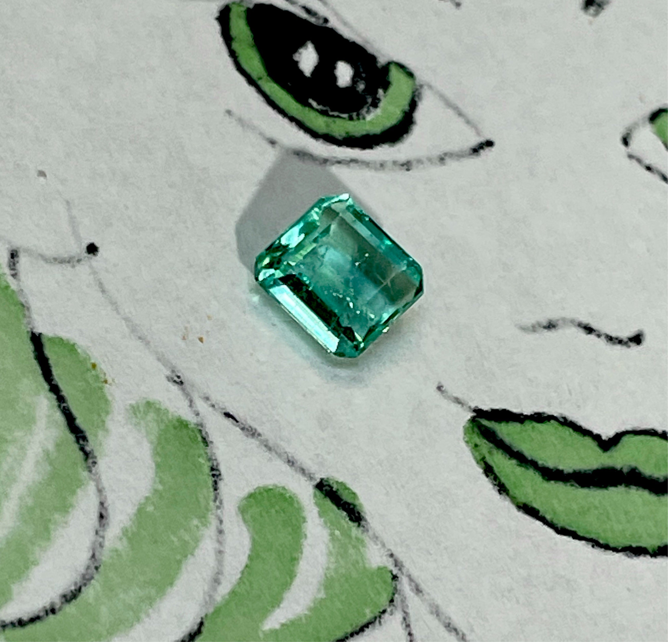 1.10CT Natural Colombian Emerald Loose 7x6mm