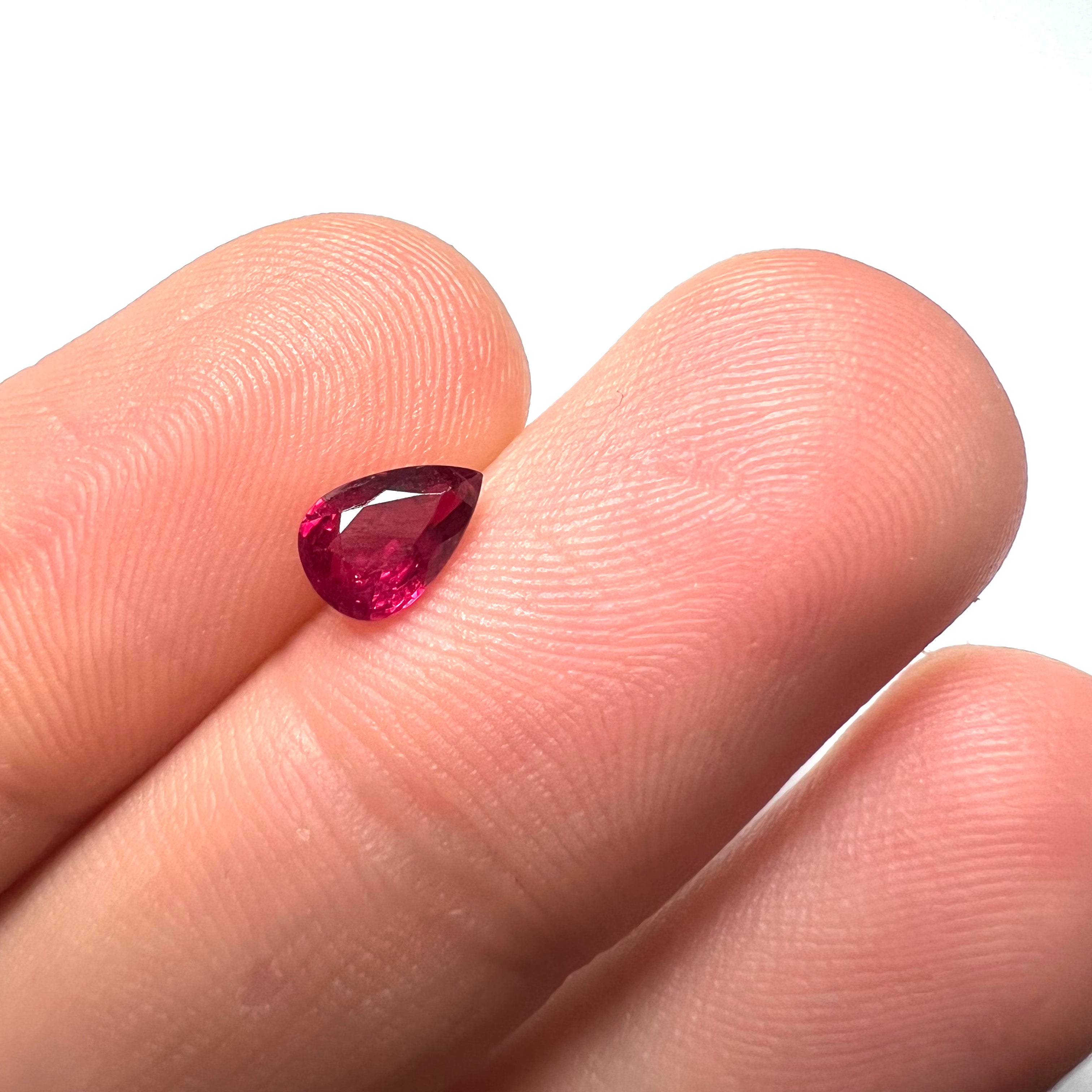 .74CT Loose Natural Pear Ruby 7x5x2.5mm Earth mined Gemstone