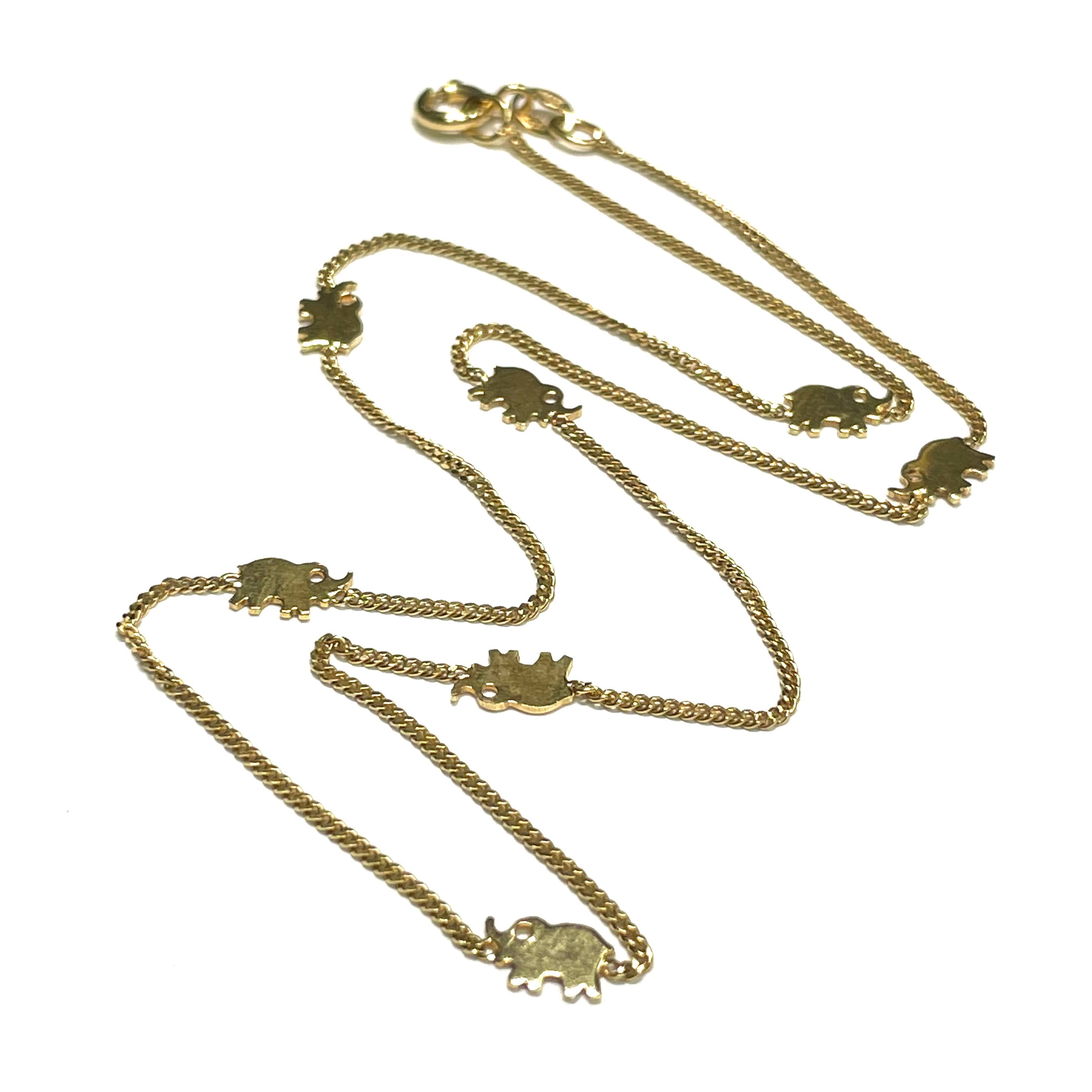 Fine Elephant 16" 18k Yellow Gold Necklace