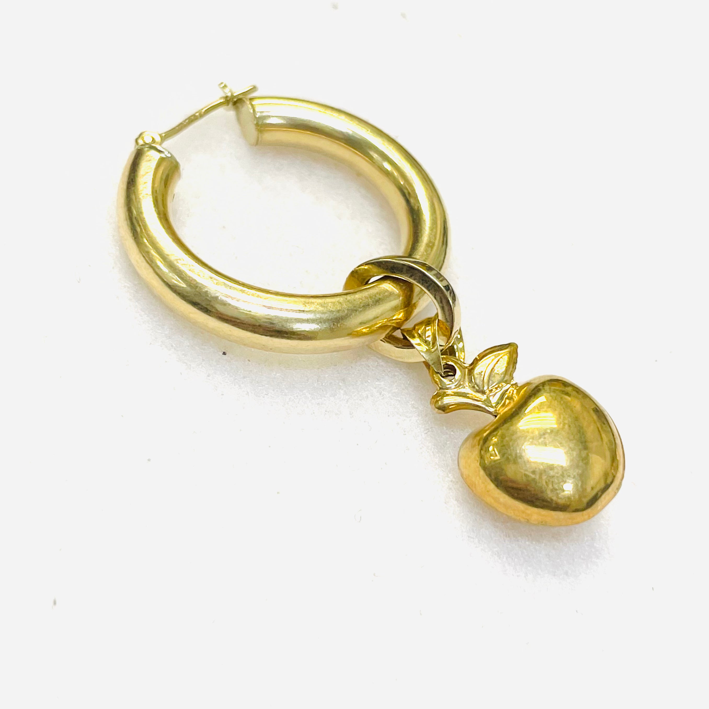 Solid 14K Gold Oval Carabiner Charm Connector 9x8mm