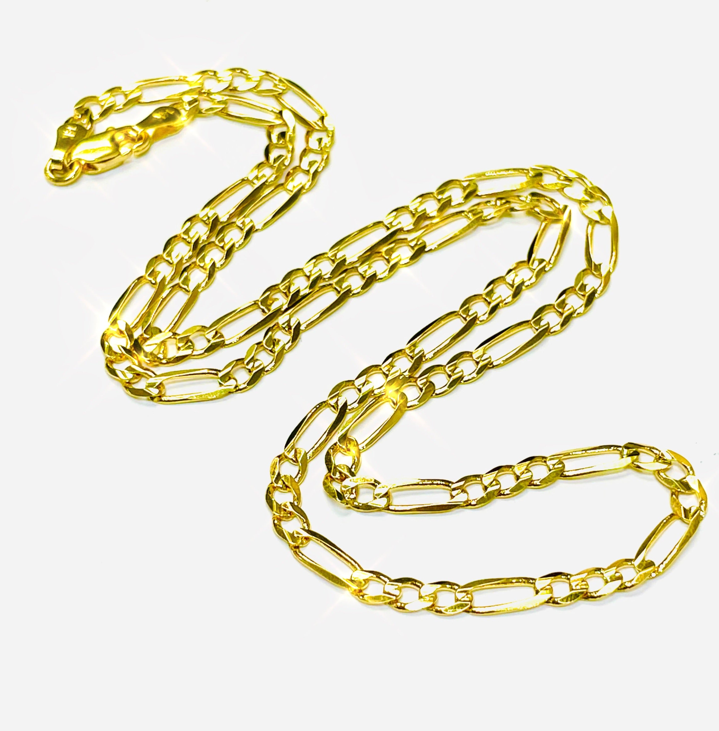 18” 4mm 14K Yellow Gold Figaro Link Chain
