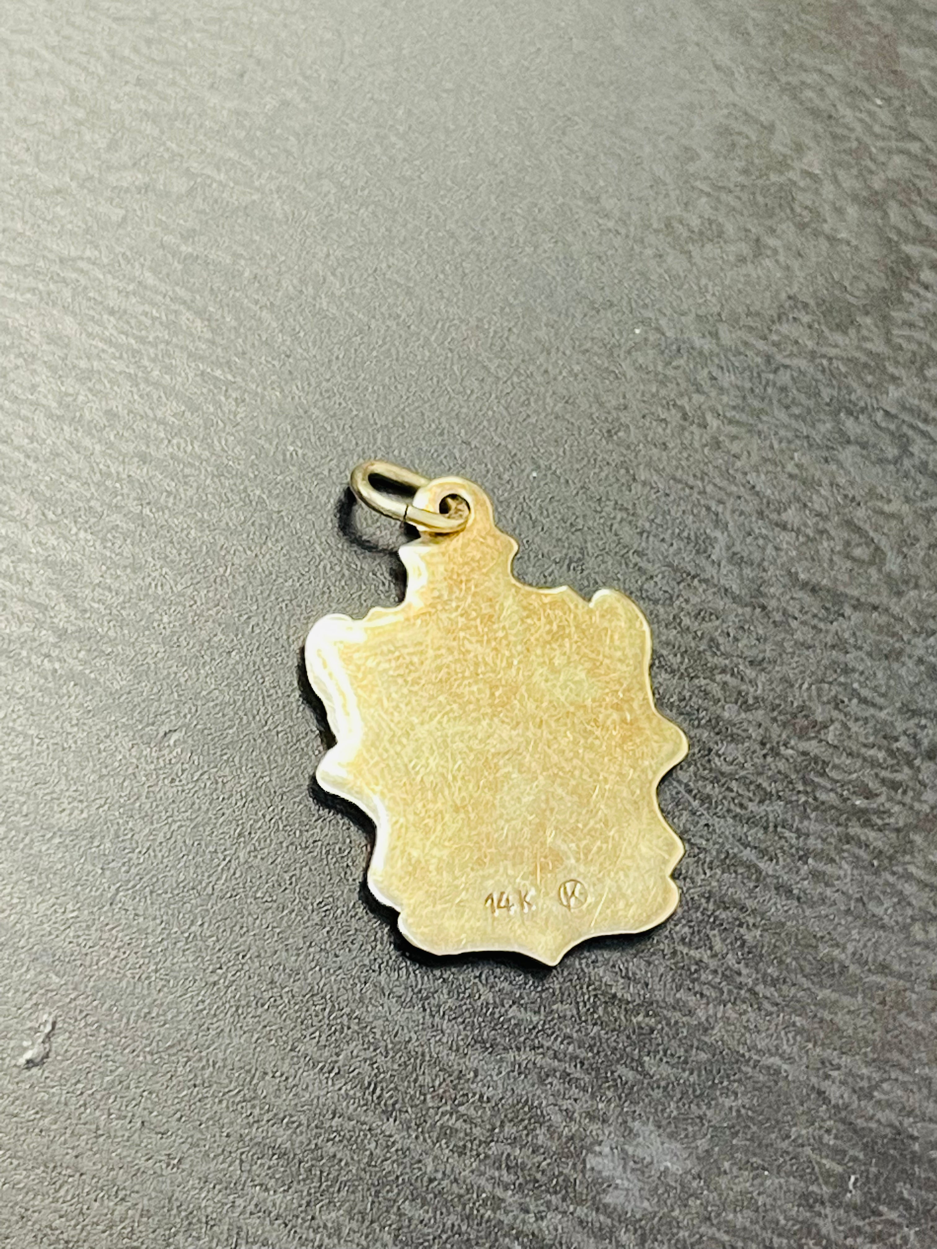 Enamel Florida 14K Gold Charm Pendant