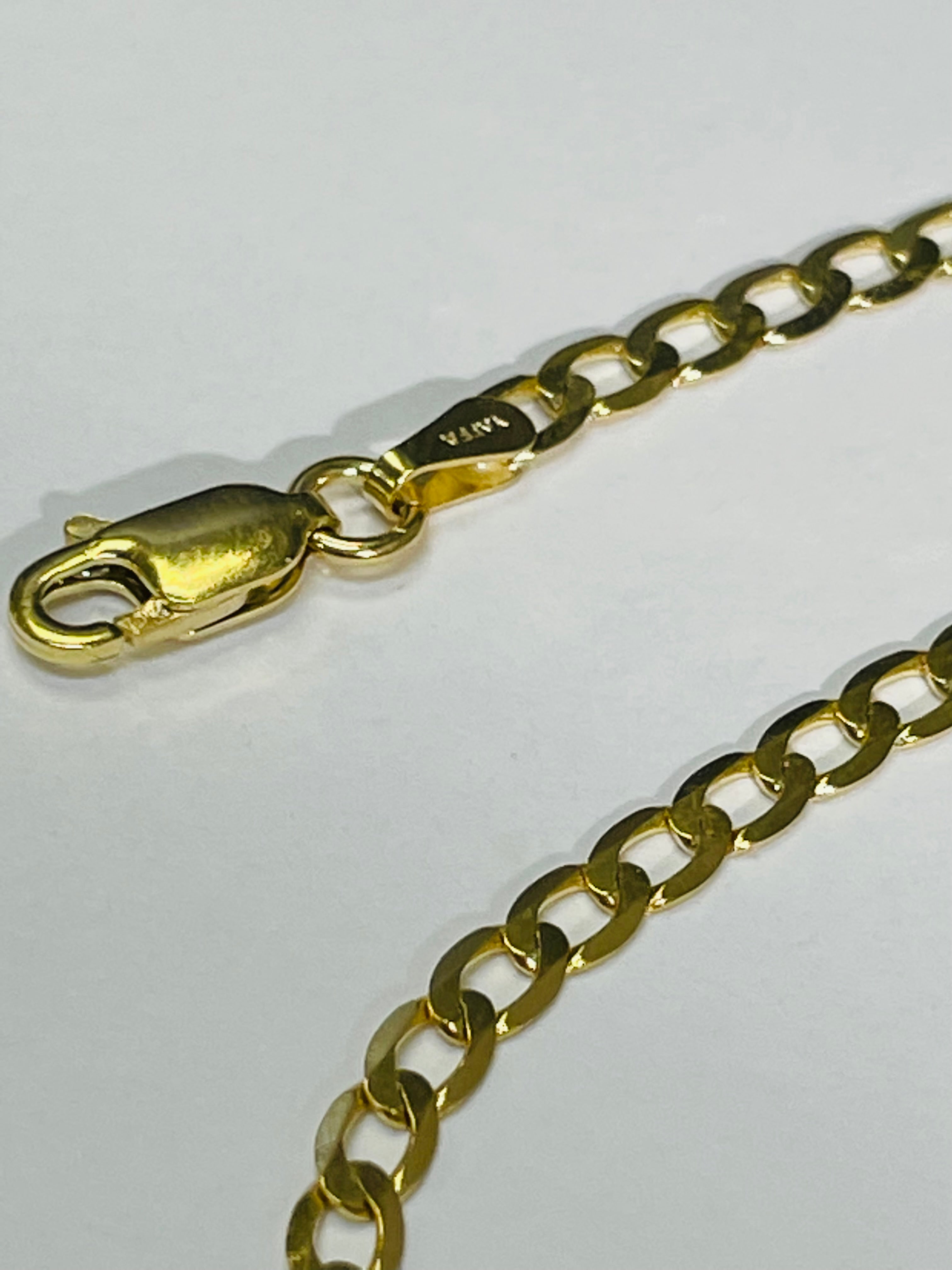 14K Yellow Gold 10" 3mm Cuban Curb Link Anklet